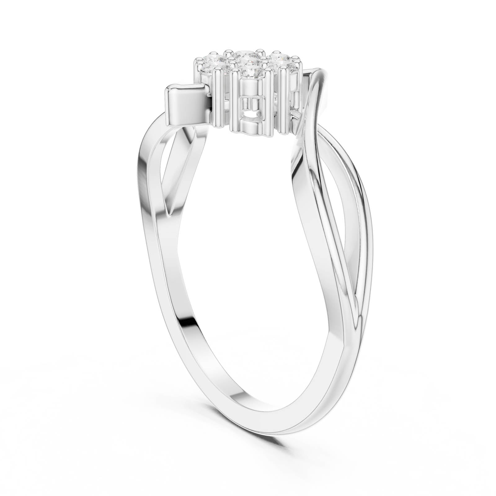 .13 Ct. Round Diamond Cluster Ring with Split Shank Design (DDLR-826) 7