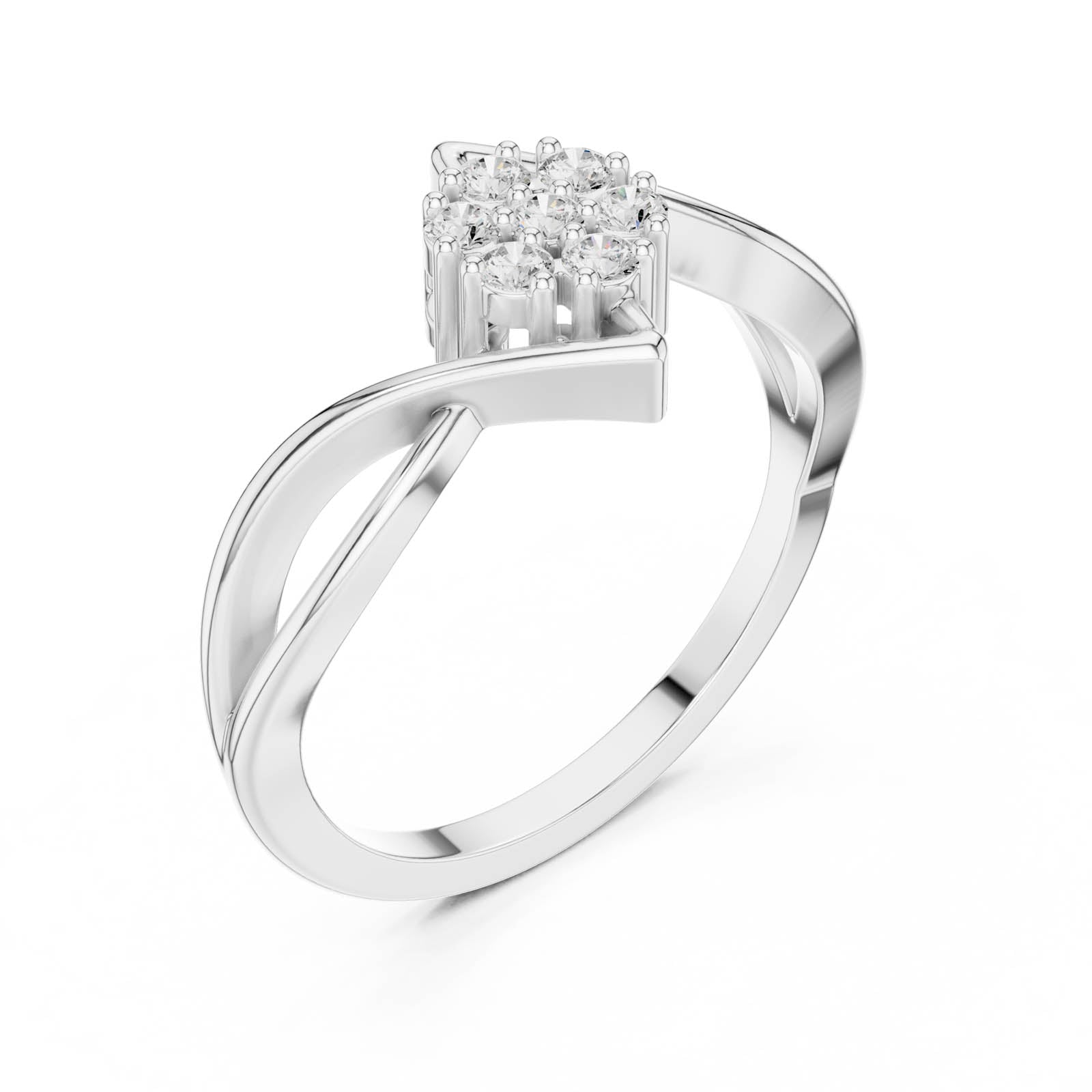 .13 Ct. Round Diamond Cluster Ring with Split Shank Design (DDLR-826) 9