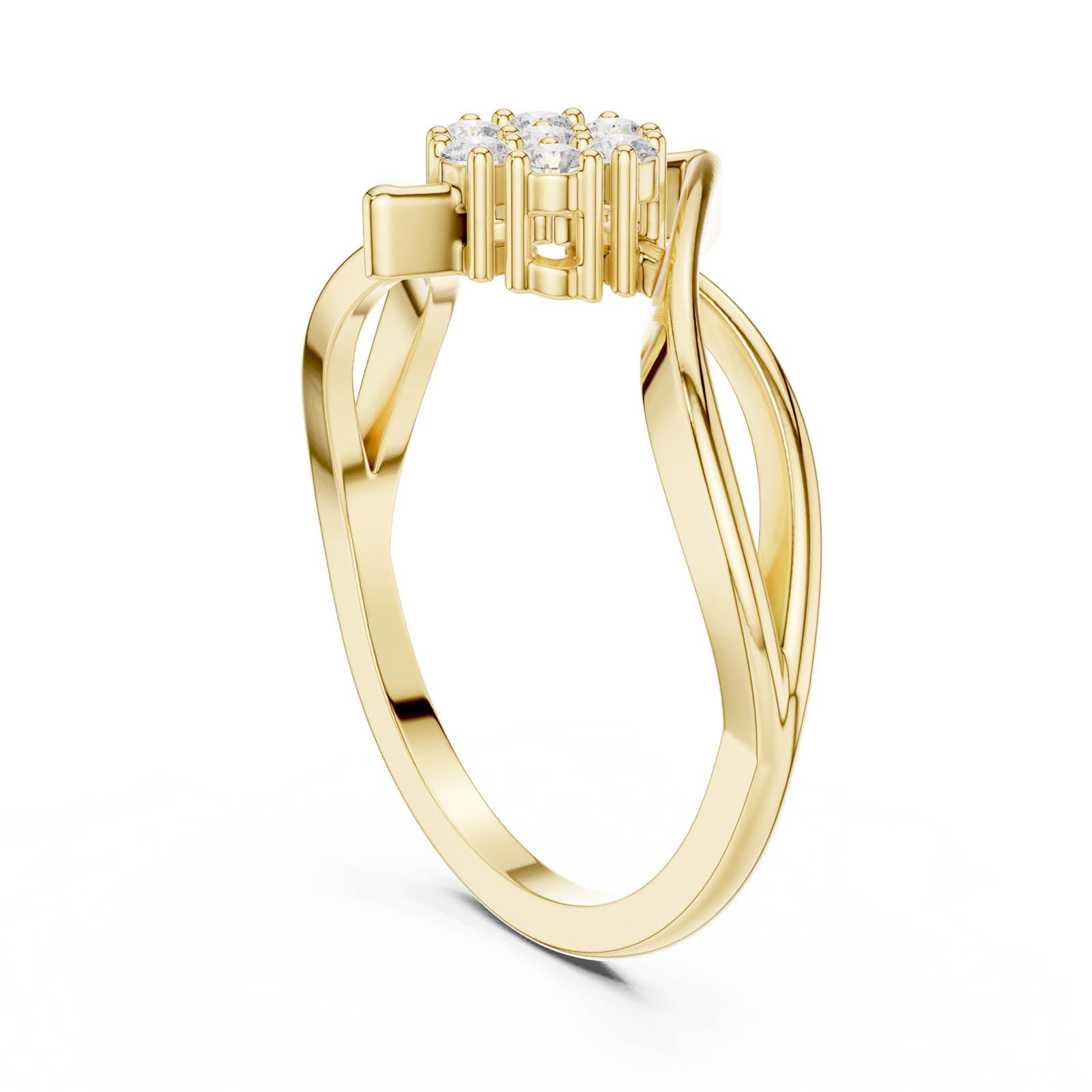 .13 Ct. Round Diamond Cluster Ring with Split Shank Design (DDLR-826)