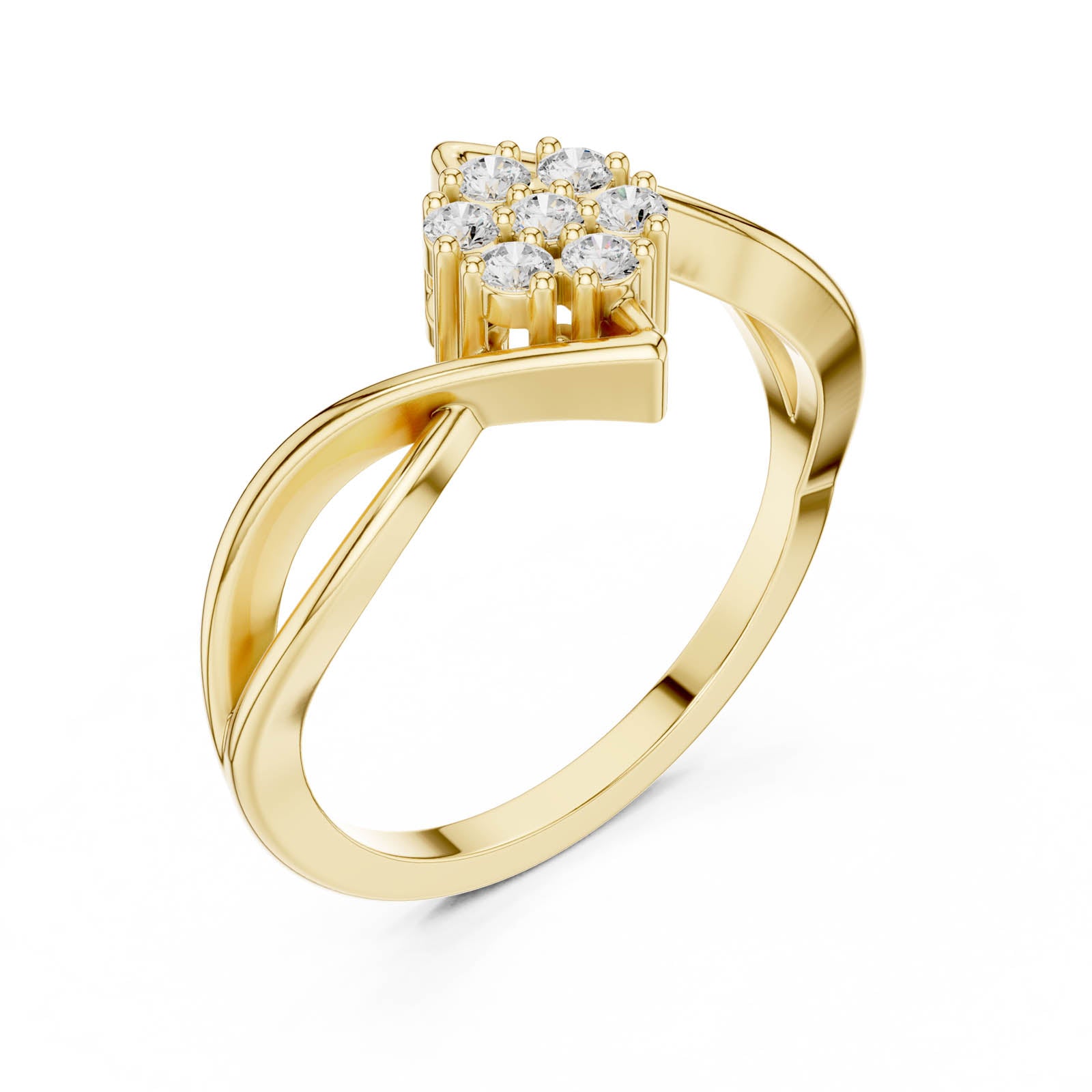 .13 Ct. Round Diamond Cluster Ring with Split Shank Design (DDLR-826) 4