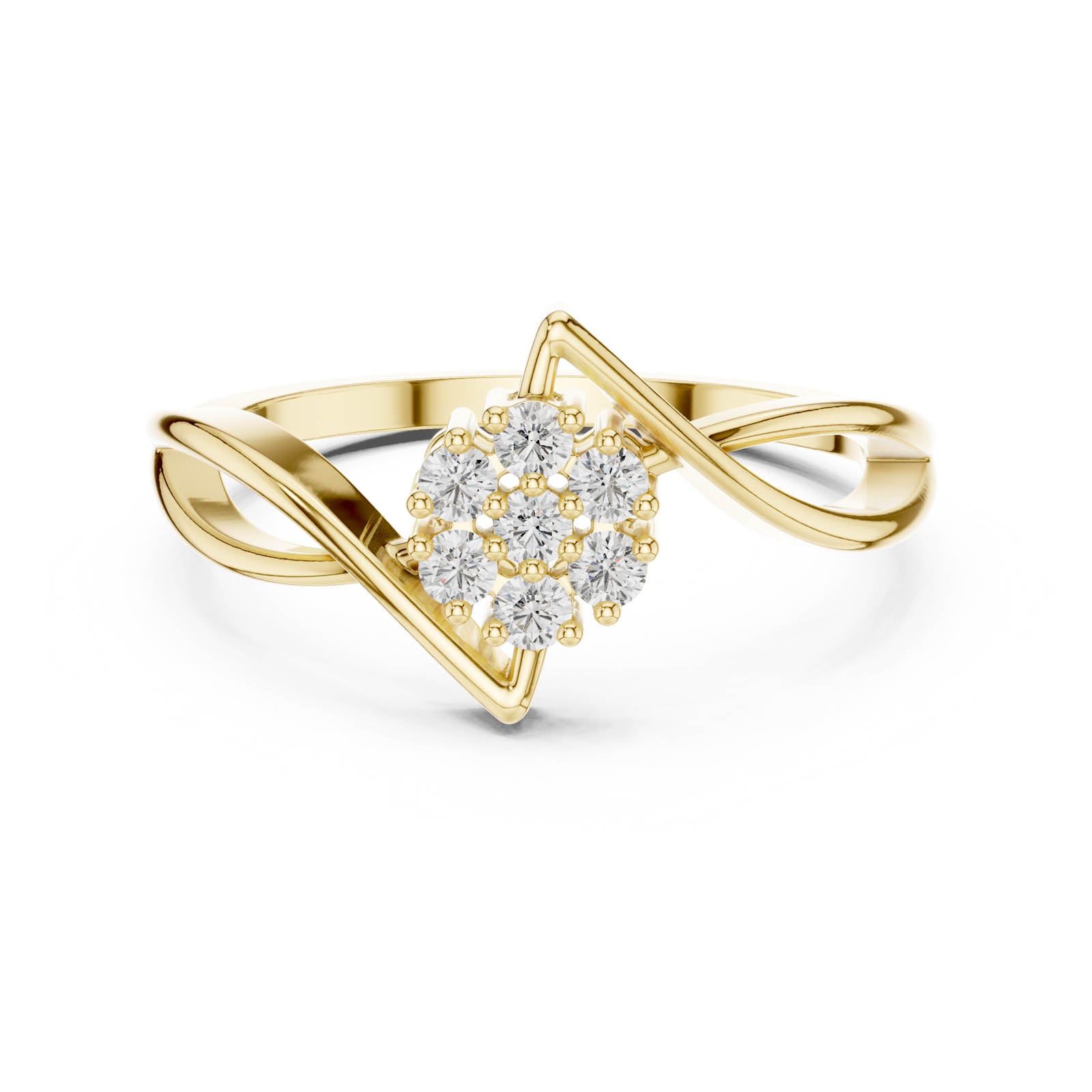 .13 Ct. Round Diamond Cluster Ring with Split Shank Design (DDLR-826) 11
