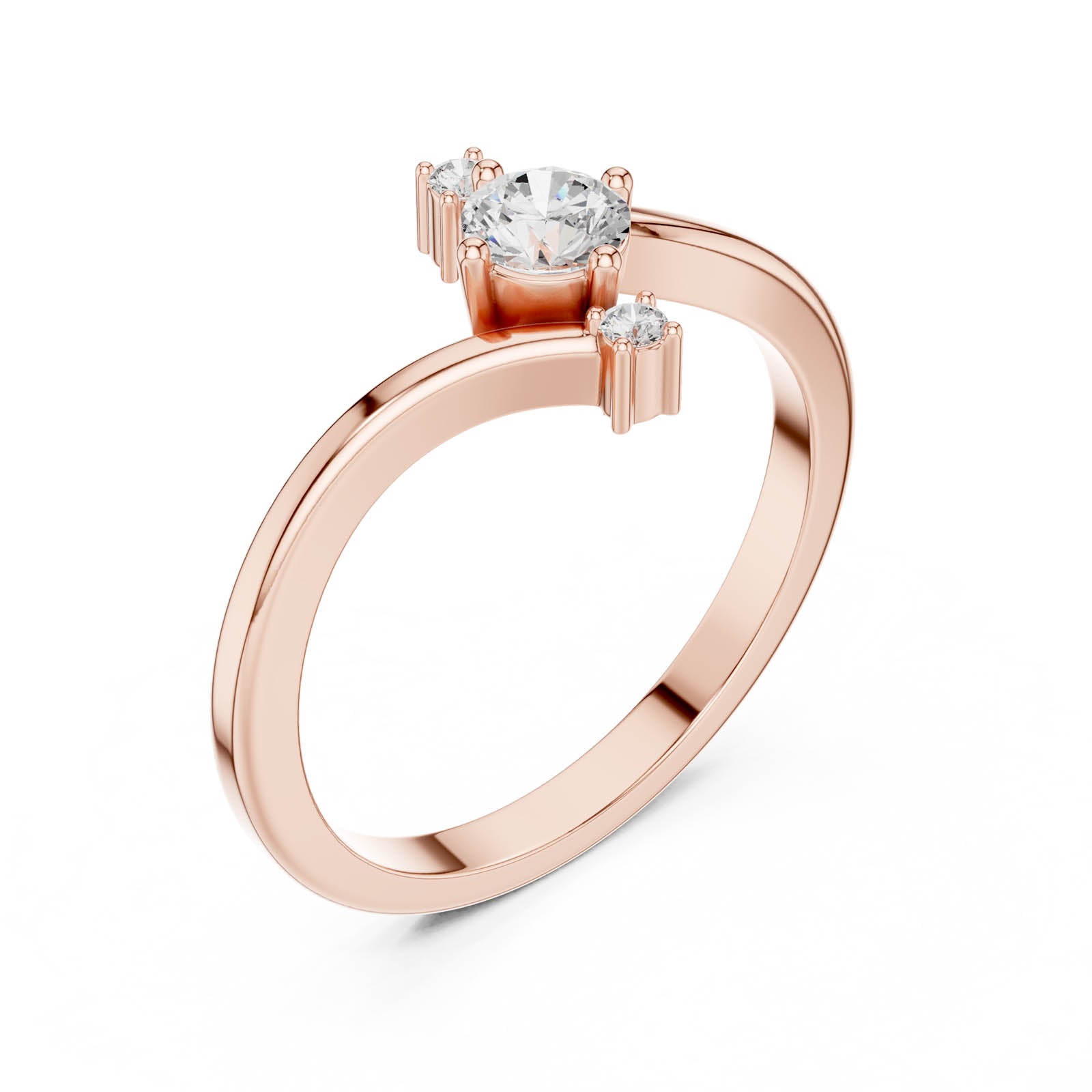 .29 Ct. Round Diamond Bypass Ring with Accent Stones (DDLR-831) 10