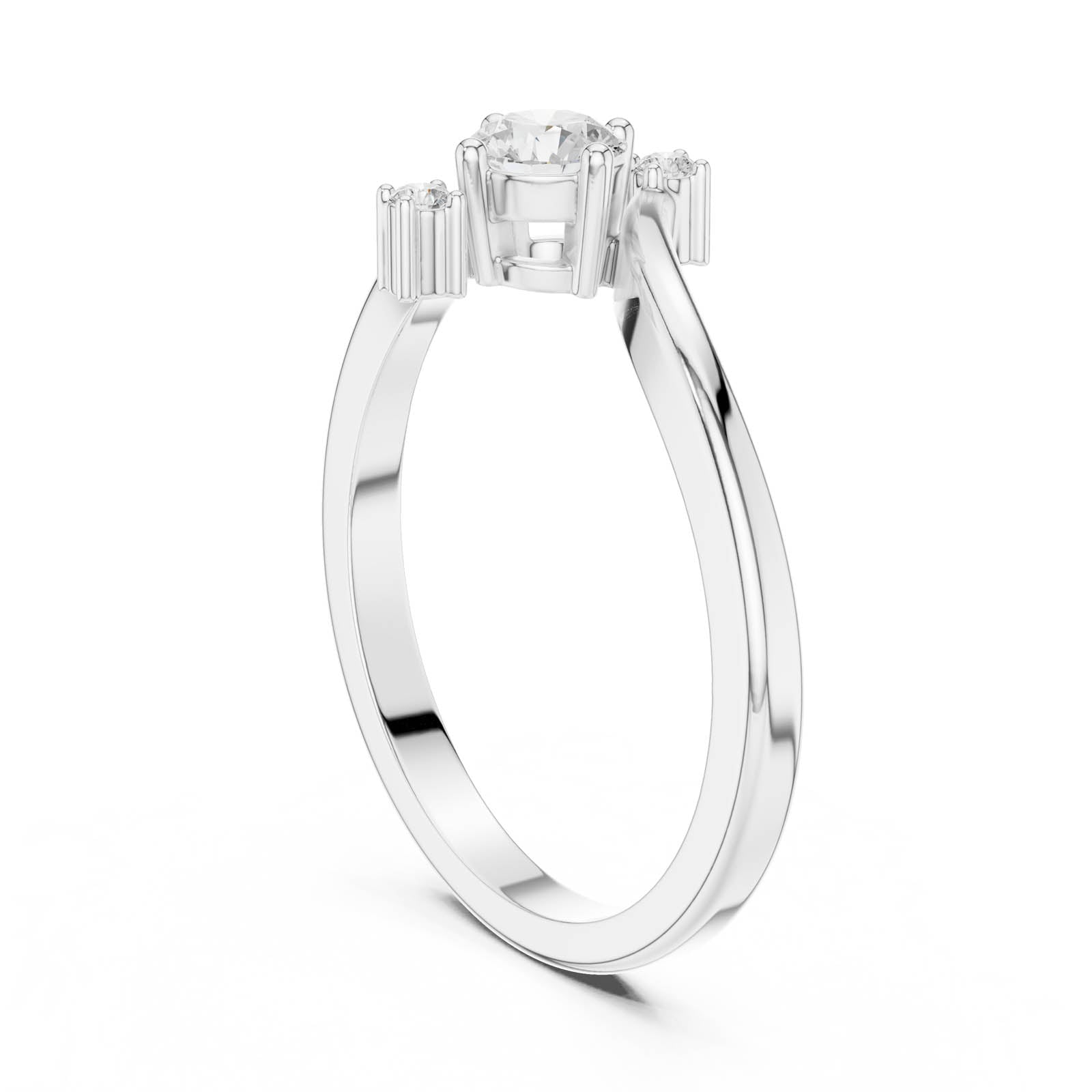 .29 Ct. Round Diamond Bypass Ring with Accent Stones (DDLR-831) 11