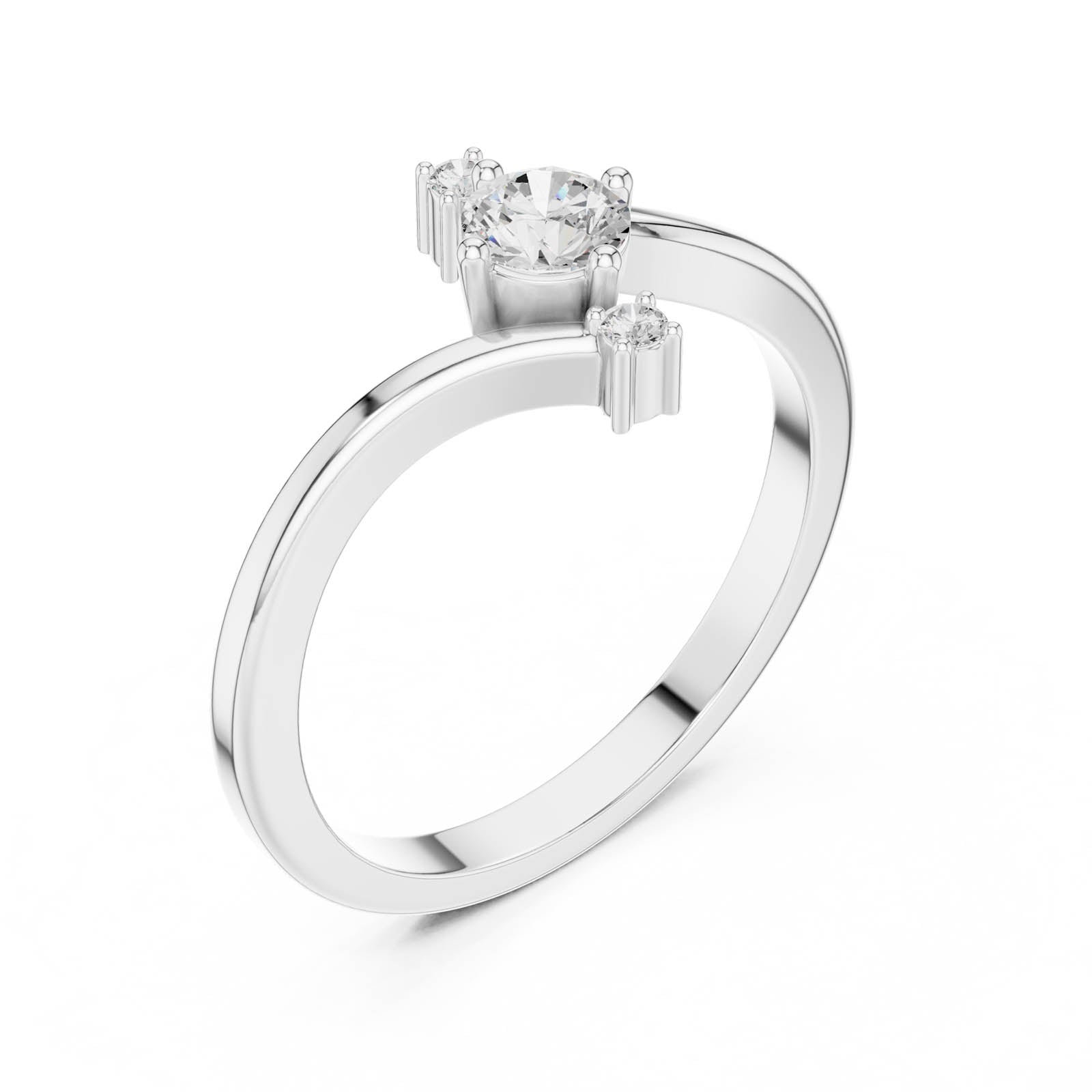 .29 Ct. Round Diamond Bypass Ring with Accent Stones (DDLR-831) 9