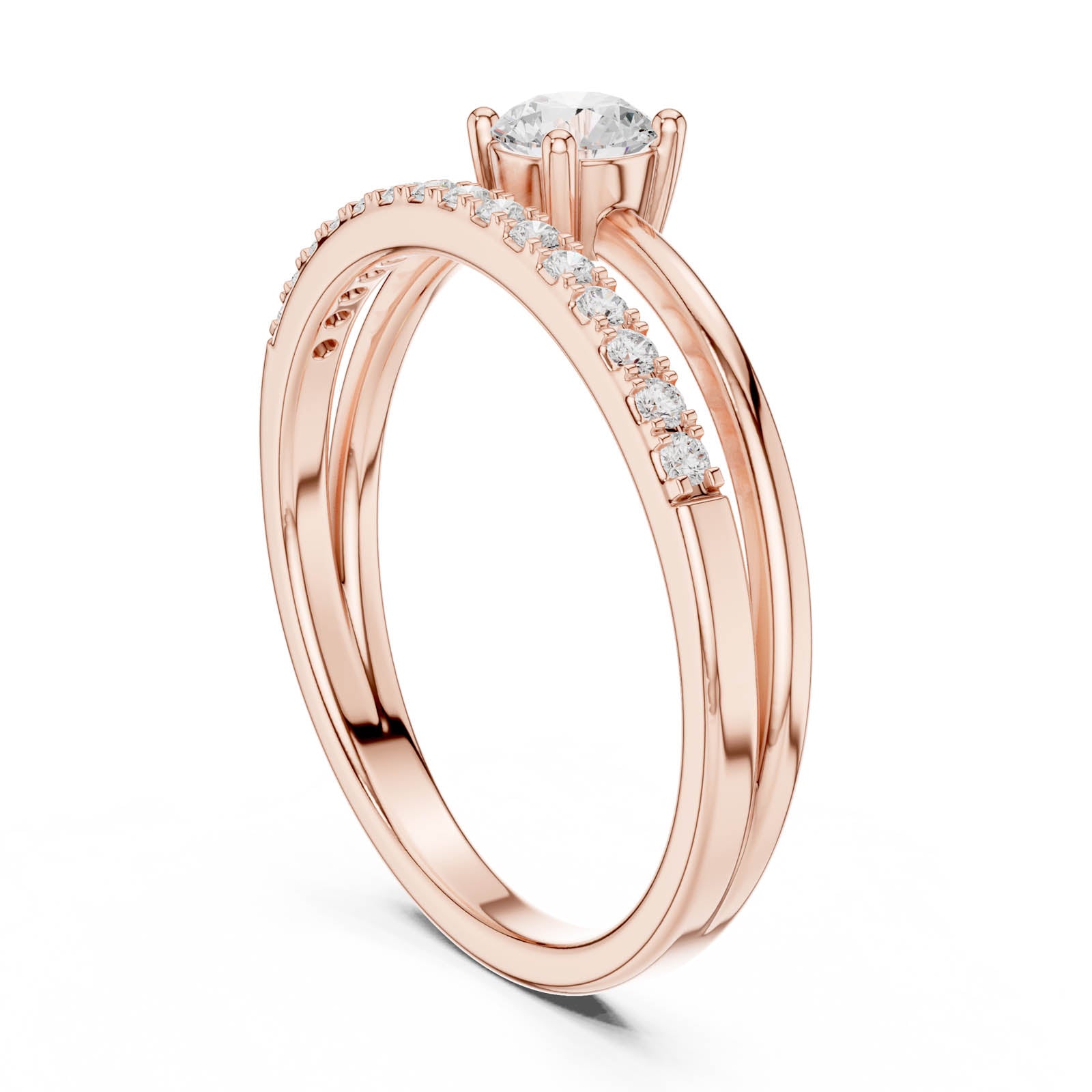 .40 Ct. Round Diamond Engagement Ring with Pavé Stackable Band (DDLR-832) 6