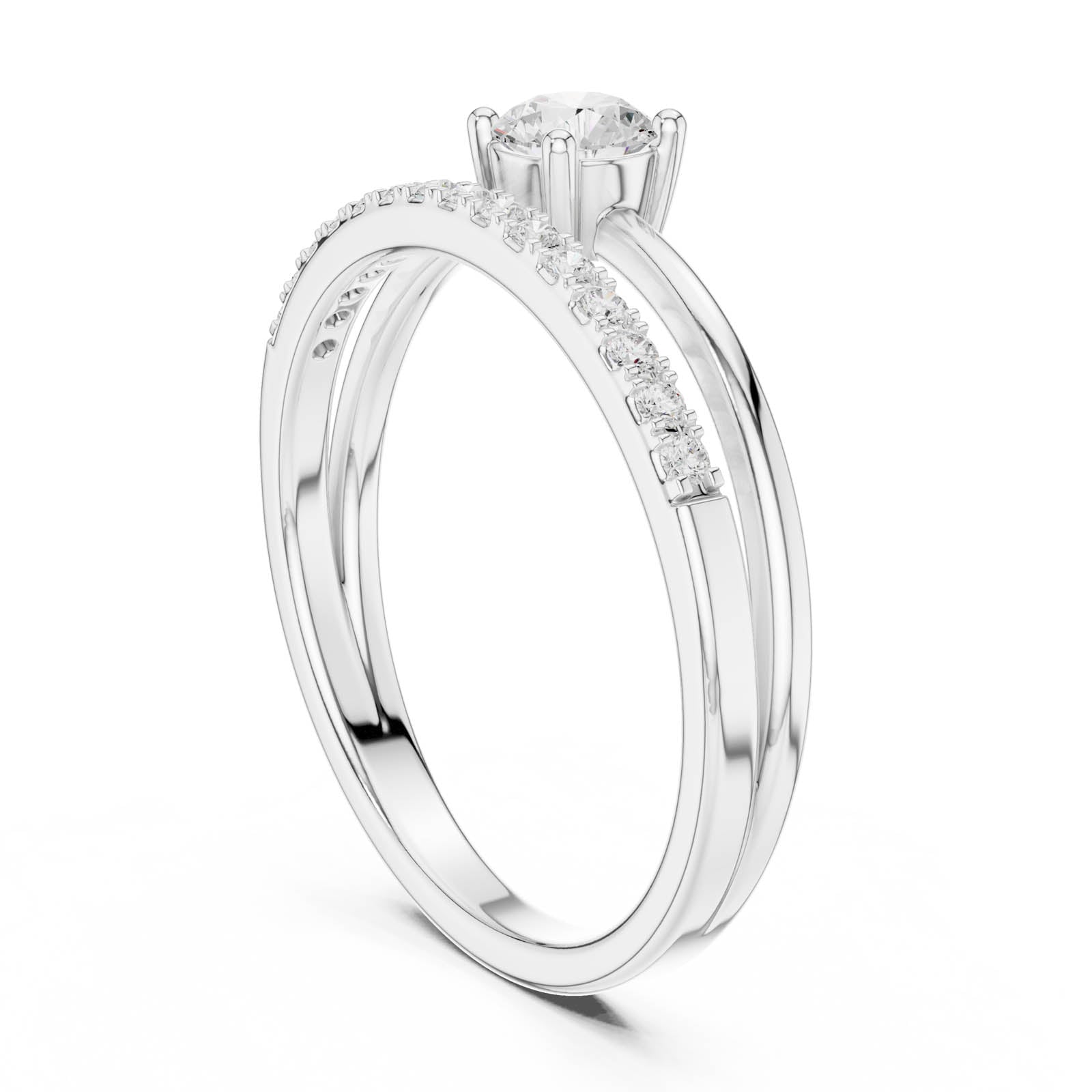 .40 Ct. Round Diamond Engagement Ring with Pavé Stackable Band (DDLR-832) 12