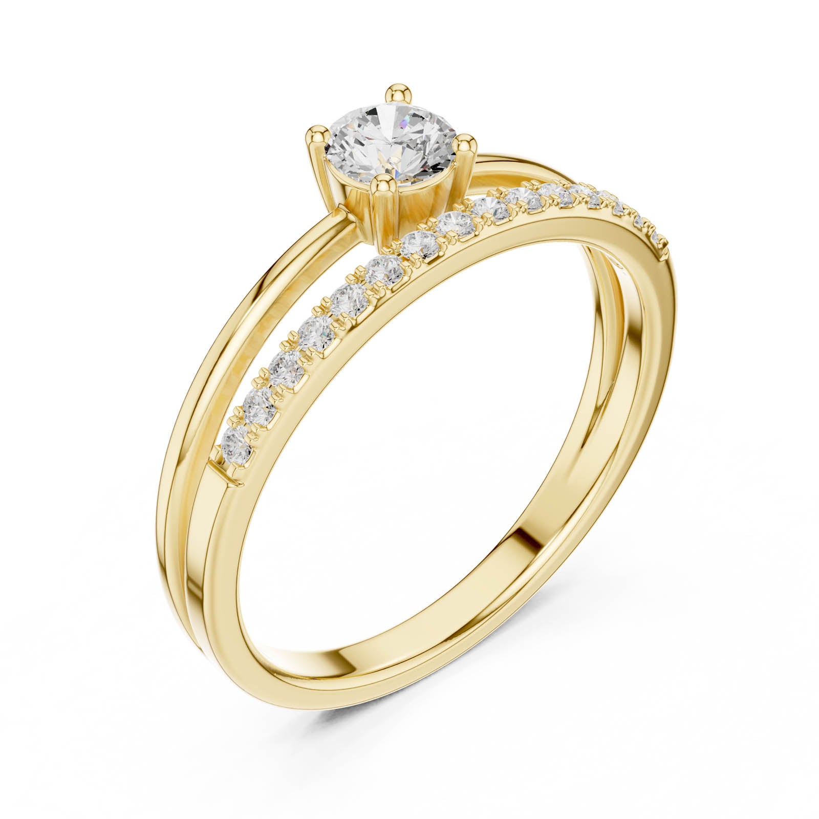 .40 Ct. Round Diamond Engagement Ring with Pavé Stackable Band (DDLR-832) 7