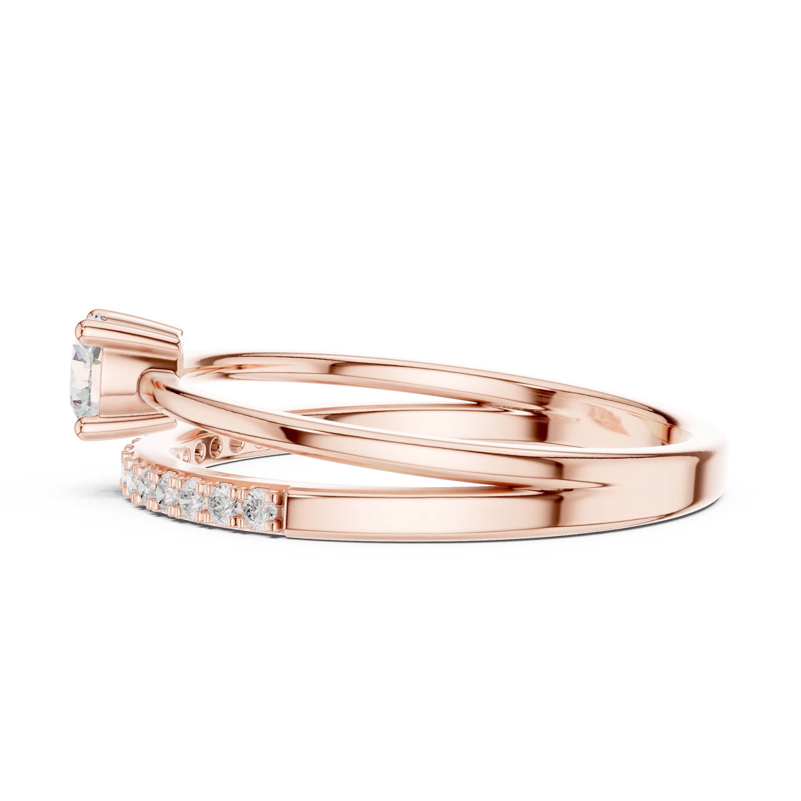 .40 Ct. Round Diamond Engagement Ring with Pavé Stackable Band (DDLR-832) 11