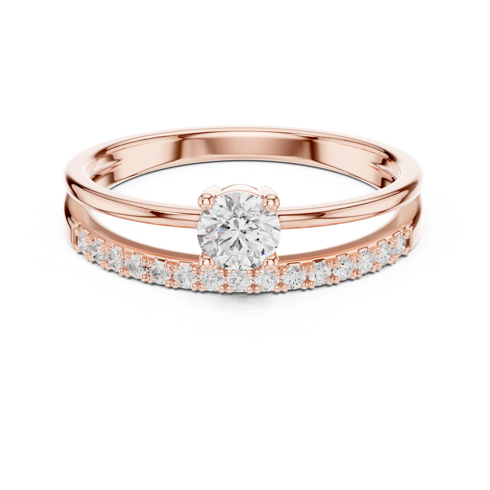 .40 Ct. Round Diamond Engagement Ring with Pavé Stackable Band (DDLR-832) 8