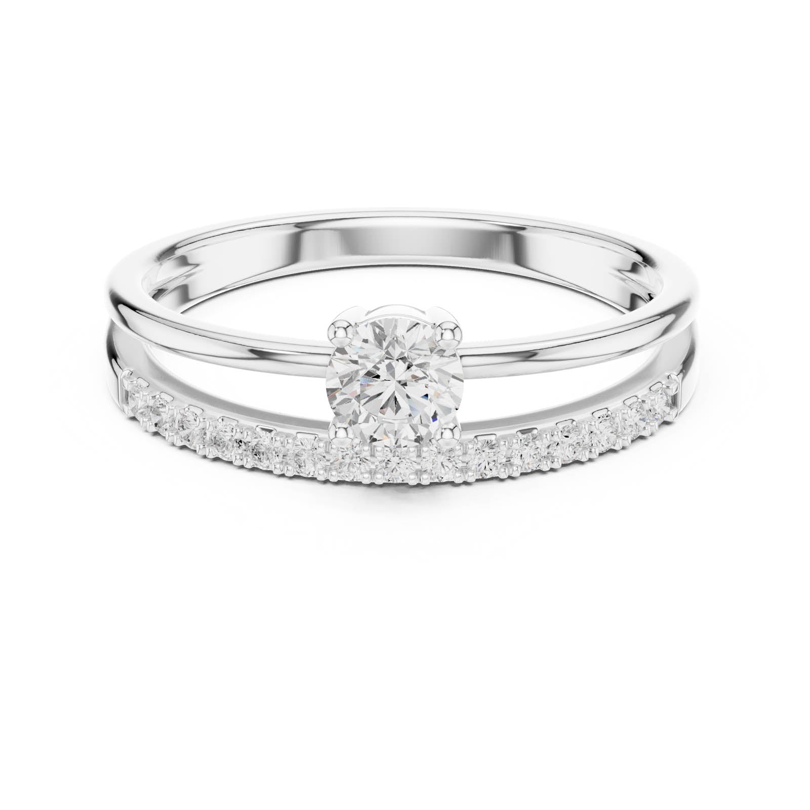 .40 Ct. Round Diamond Engagement Ring with Pavé Stackable Band (DDLR-832)