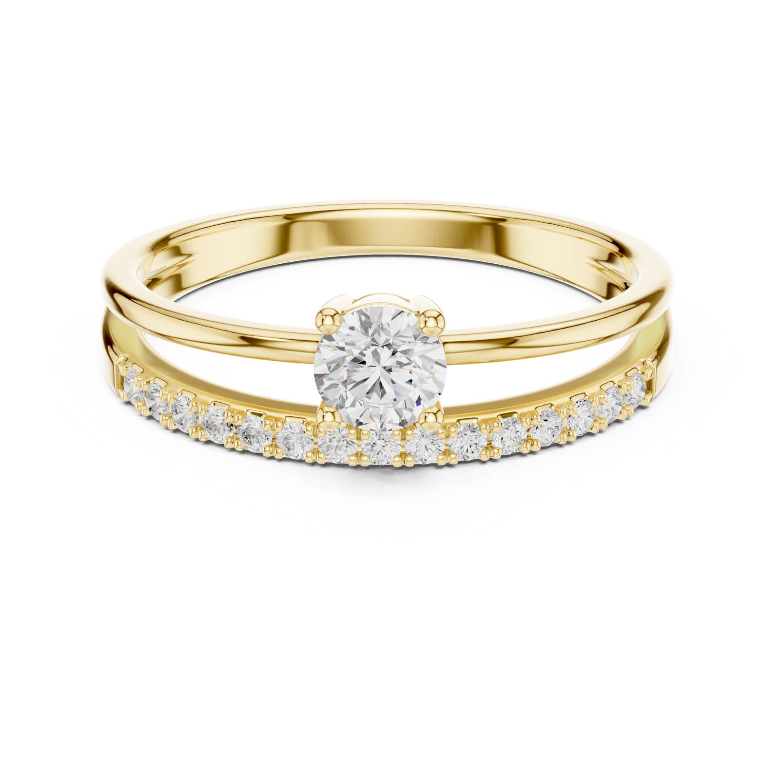 .40 Ct. Round Diamond Engagement Ring with Pavé Stackable Band (DDLR-832) 5