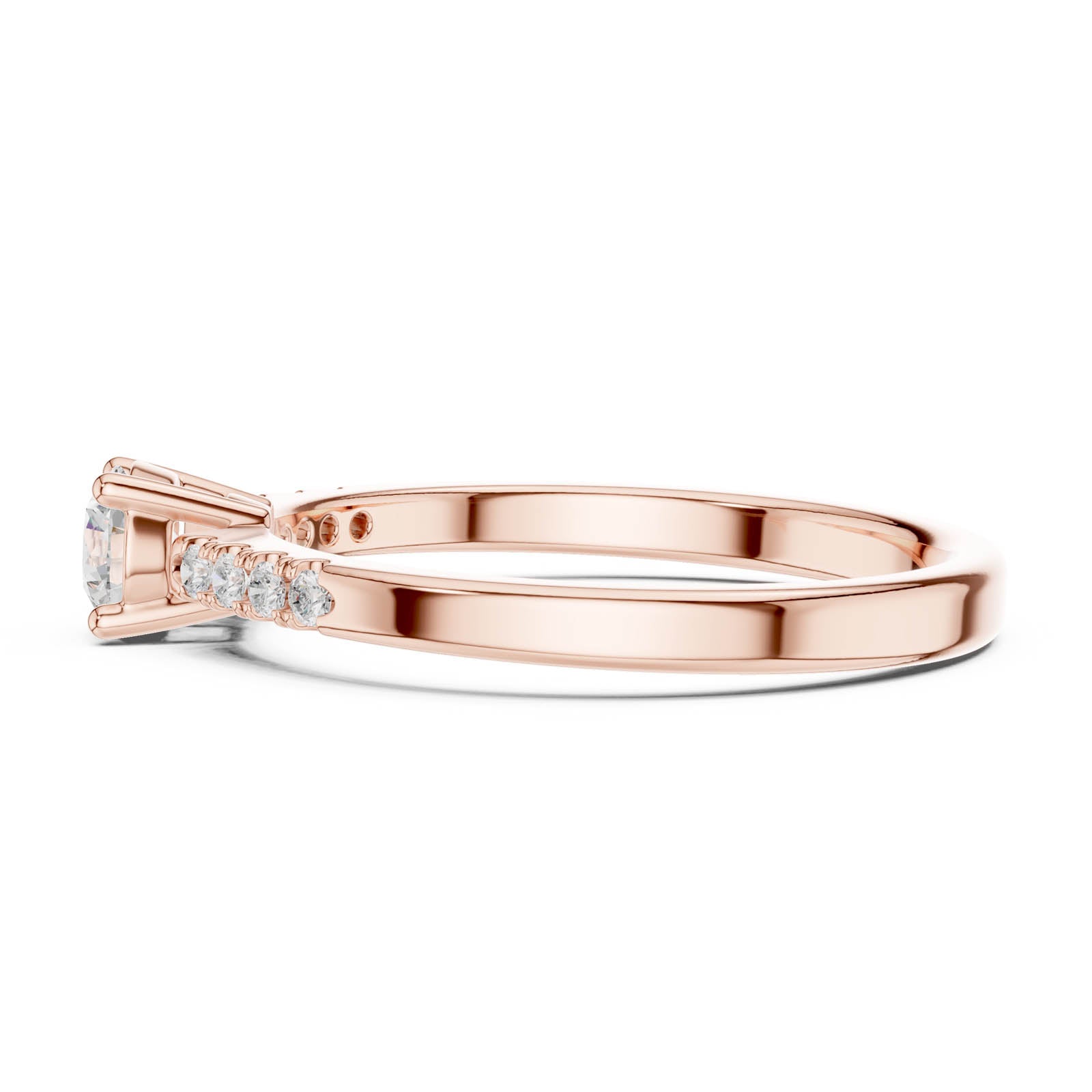 .33 Ct. Round Diamond Engagement Ring with Pavé Accent Band (DDLR-834) 6