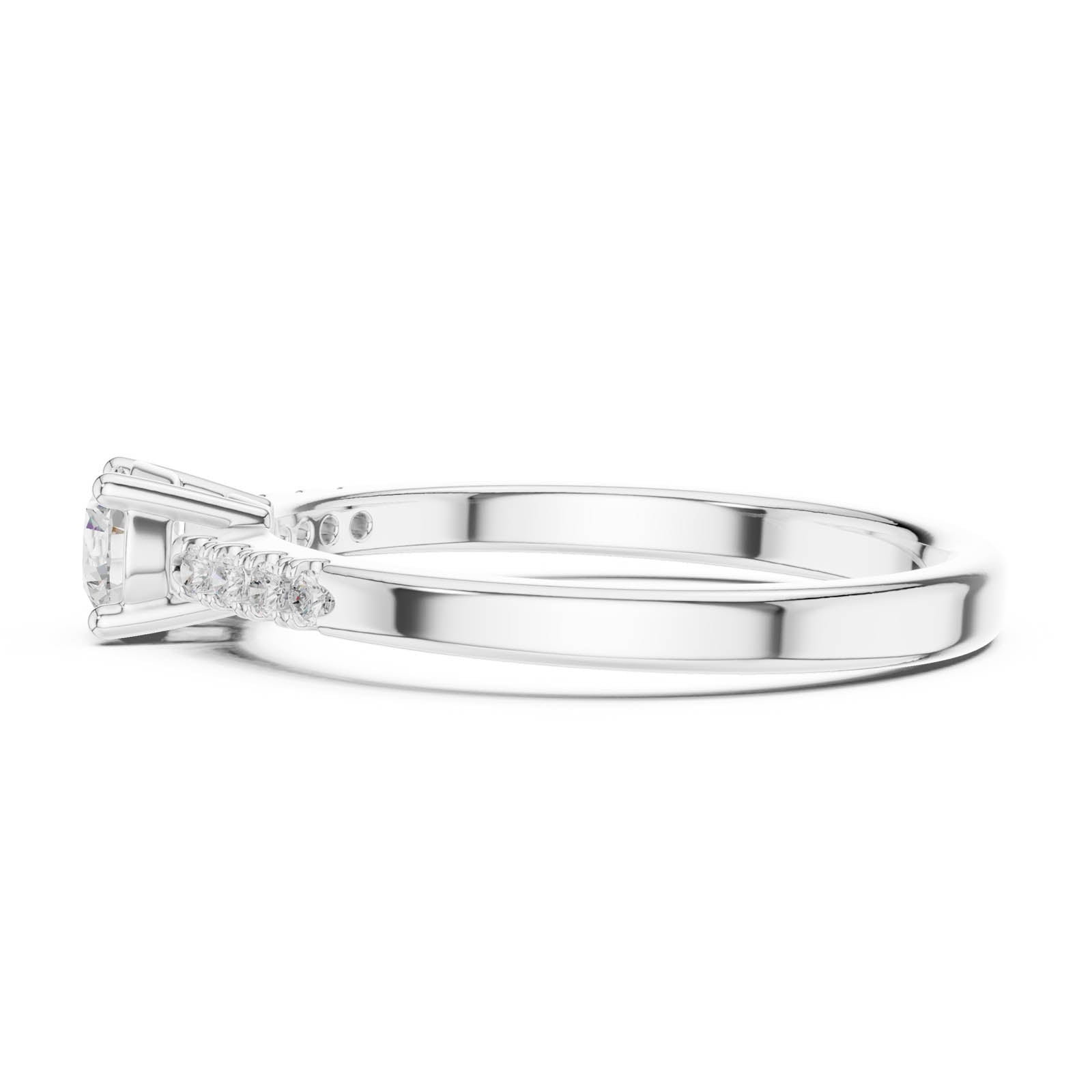 .33 Ct. Round Diamond Engagement Ring with Pavé Accent Band (DDLR-834) 7