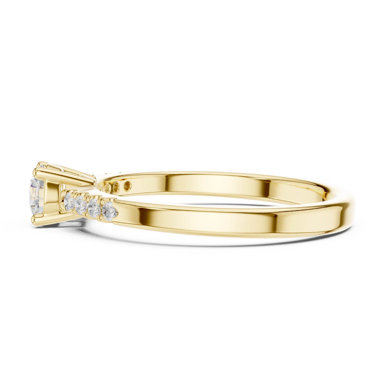 .33 Ct. Round Diamond Engagement Ring with Pavé Accent Band (DDLR-834) 3