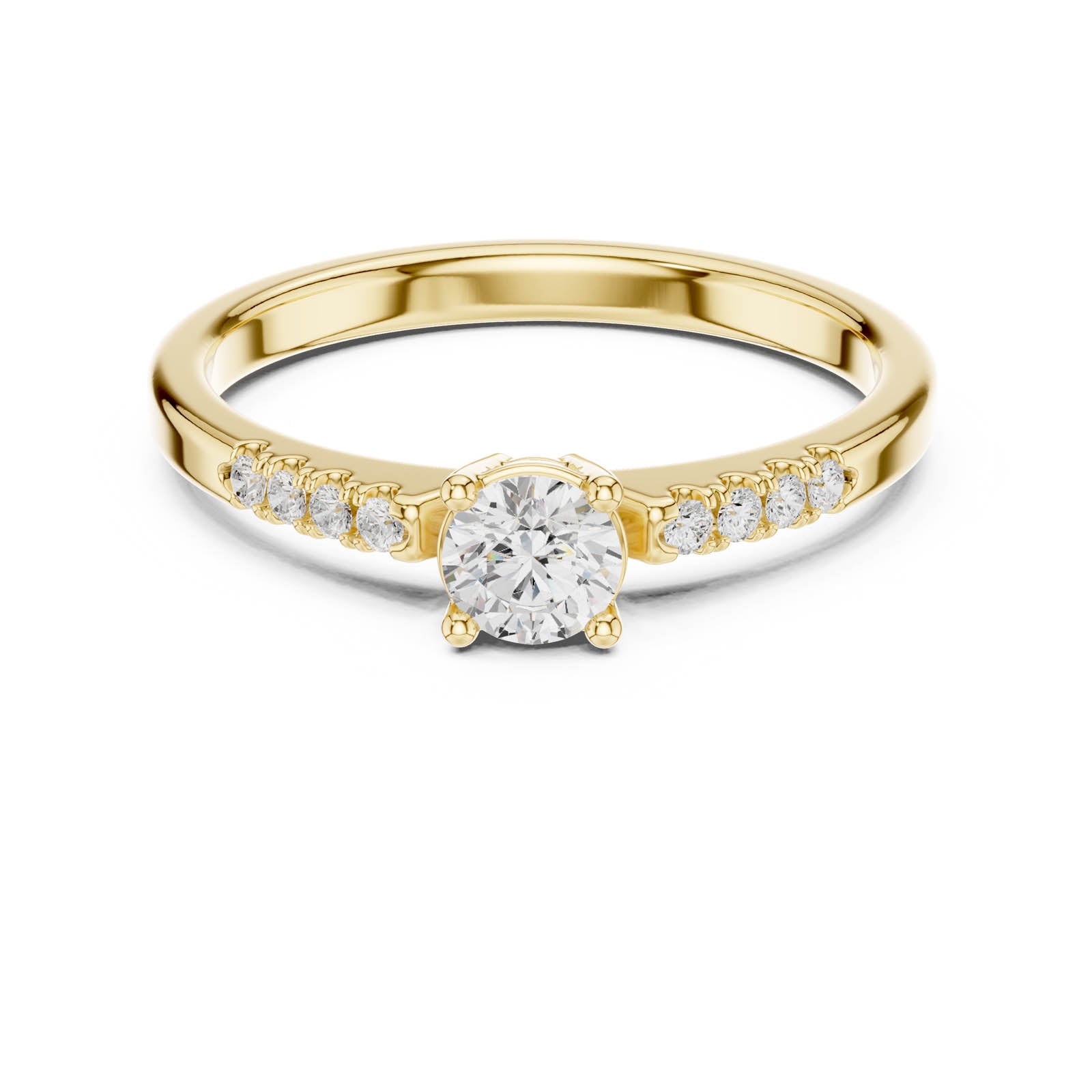 .33 Ct. Round Diamond Engagement Ring with Pavé Accent Band (DDLR-834) 5