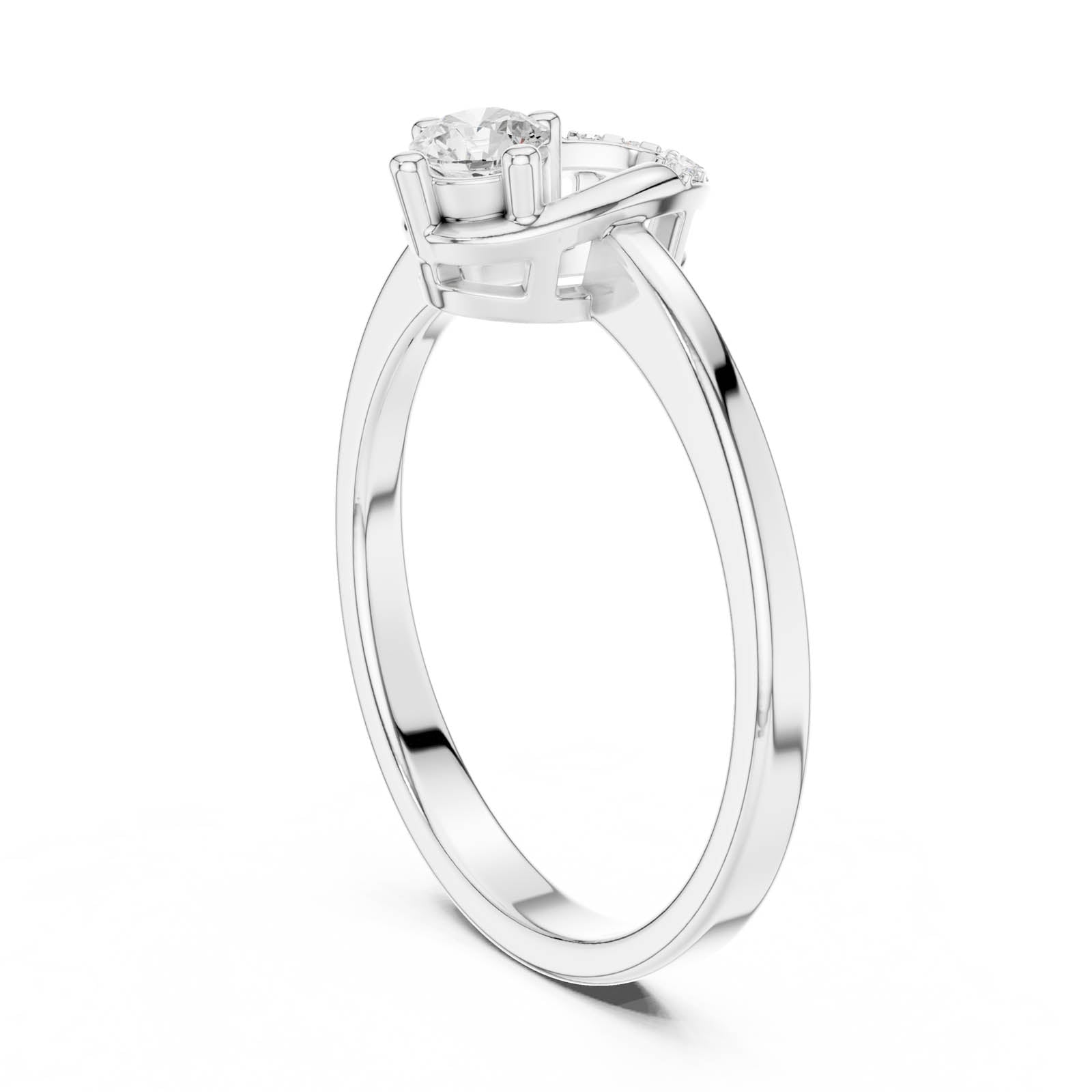 .18 Ct. Round Diamond Engagement Ring with Open Pavé Accent Design (DDLR-840) 10