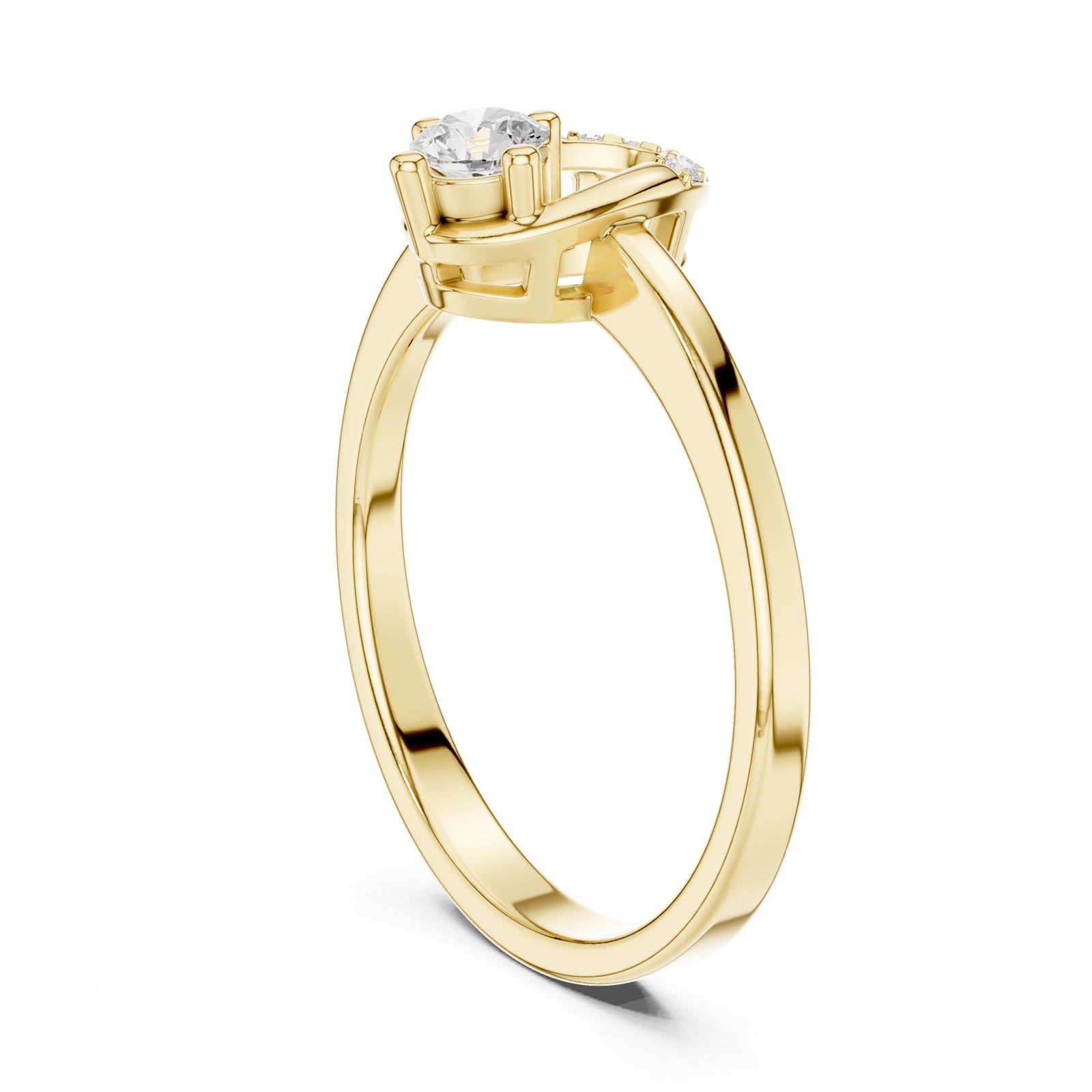 .18 Ct. Round Diamond Engagement Ring with Open Pavé Accent Design (DDLR-840) 4