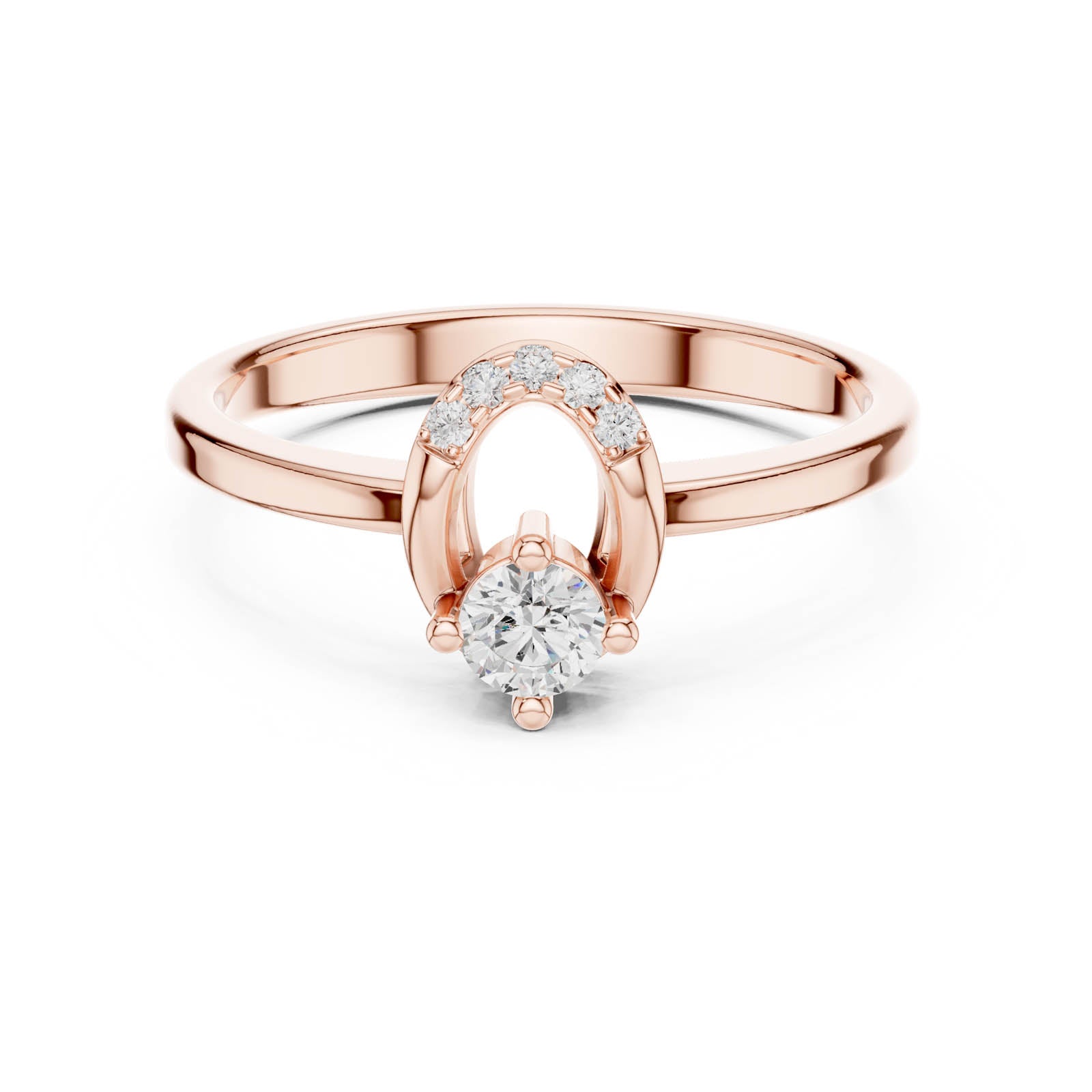 .18 Ct. Round Diamond Engagement Ring with Open Pavé Accent Design (DDLR-840) 6