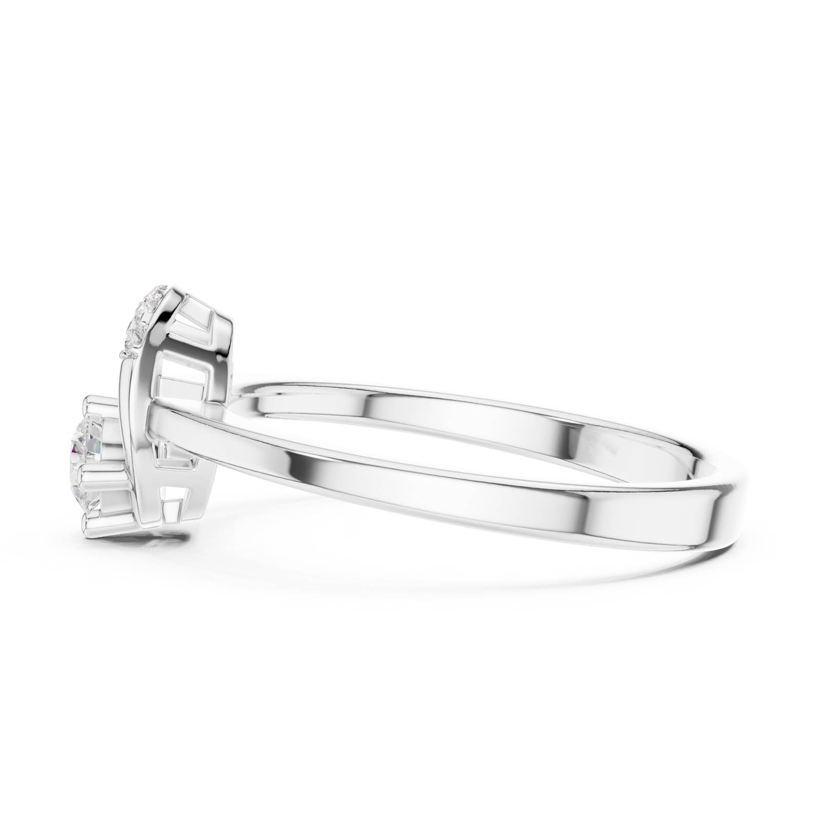 .18 Ct. Round Diamond Engagement Ring with Open Pavé Accent Design (DDLR-840) 3
