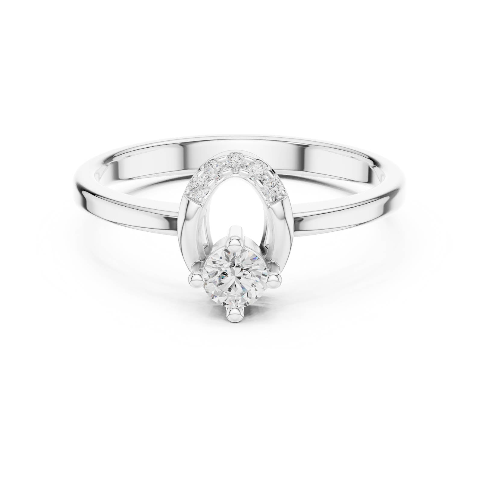 .18 Ct. Round Diamond Engagement Ring with Open Pavé Accent Design (DDLR-840) 11