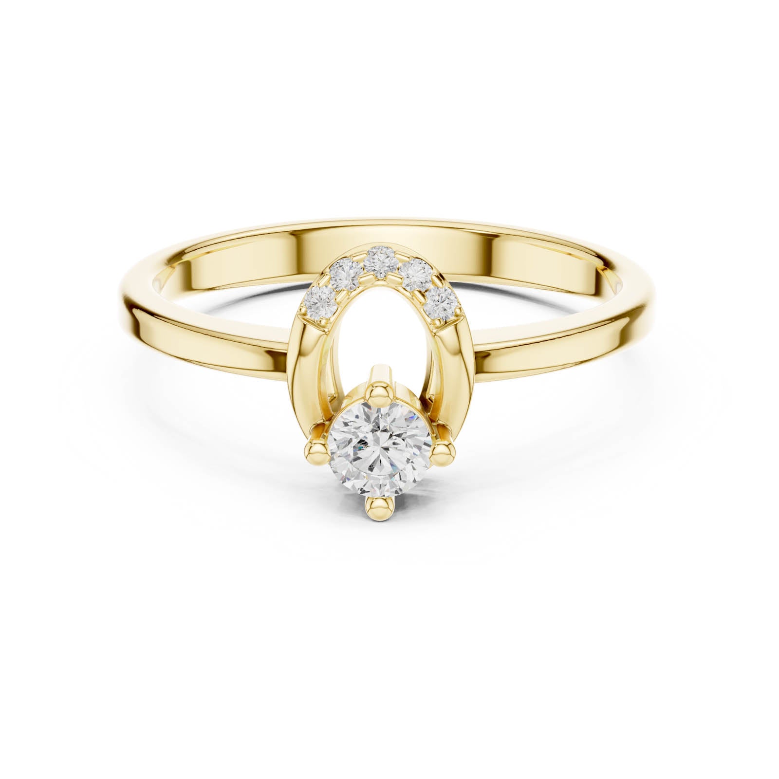 .18 Ct. Round Diamond Engagement Ring with Open Pavé Accent Design (DDLR-840)