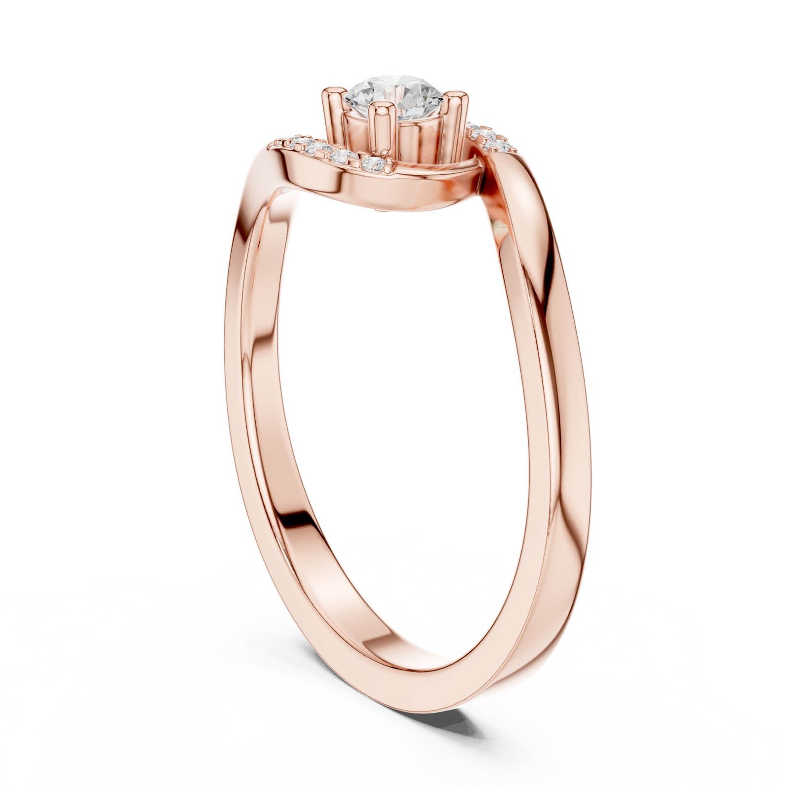 .20 Ct. Round Diamond Swirl Ring with Pavé Accents (DDLR-841) 8