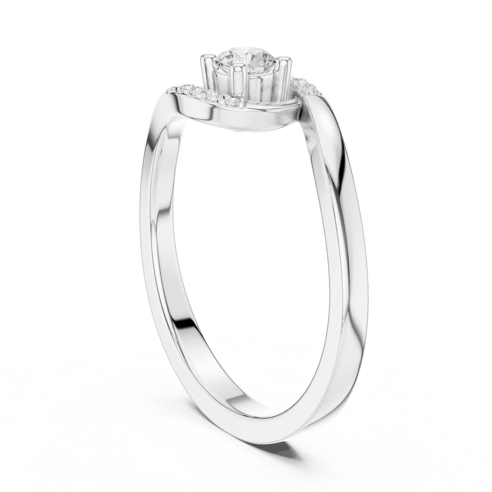 .20 Ct. Round Diamond Swirl Ring with Pavé Accents (DDLR-841) 10