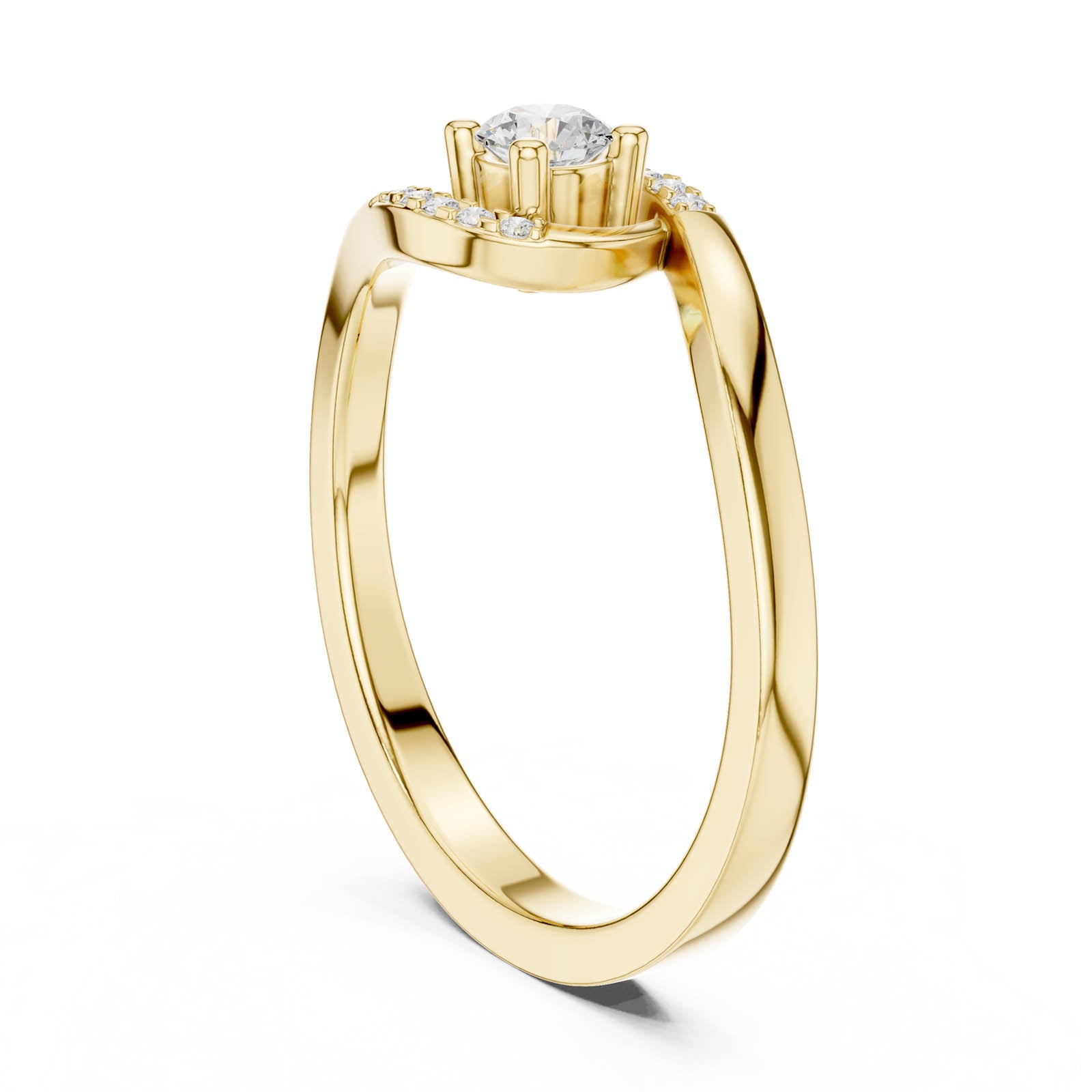 .20 Ct. Round Diamond Swirl Ring with Pavé Accents (DDLR-841) 11