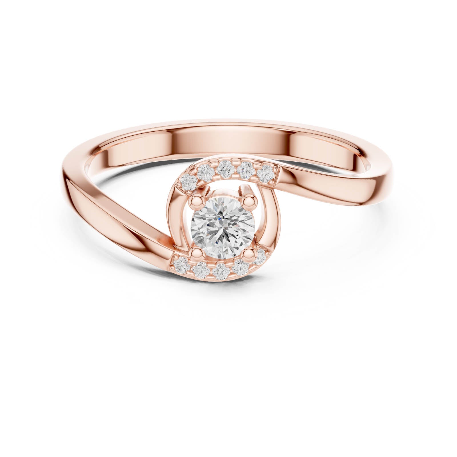 .20 Ct. Round Diamond Swirl Ring with Pavé Accents (DDLR-841) 5