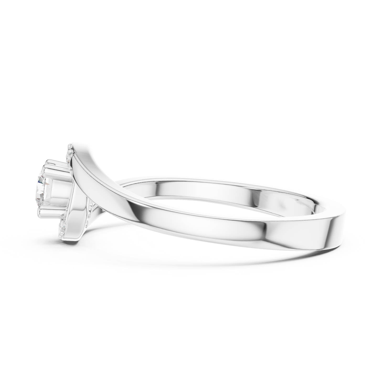 .20 Ct. Round Diamond Swirl Ring with Pavé Accents (DDLR-841) 7