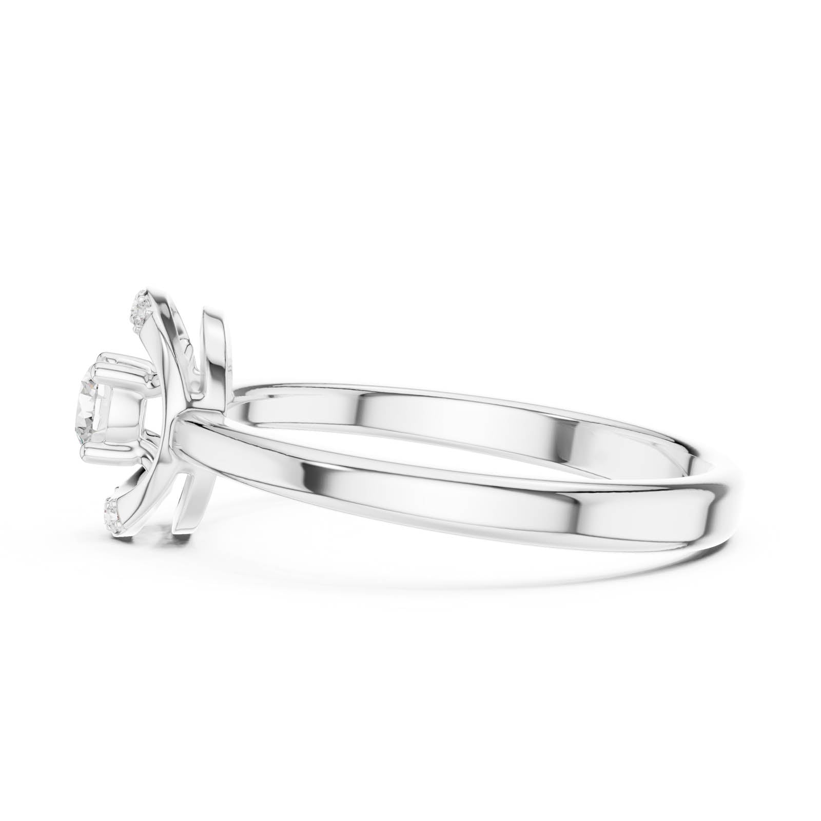 .18 Ct. Round Diamond Ring with Geometric Open Frame Design (DDLR-844) 7