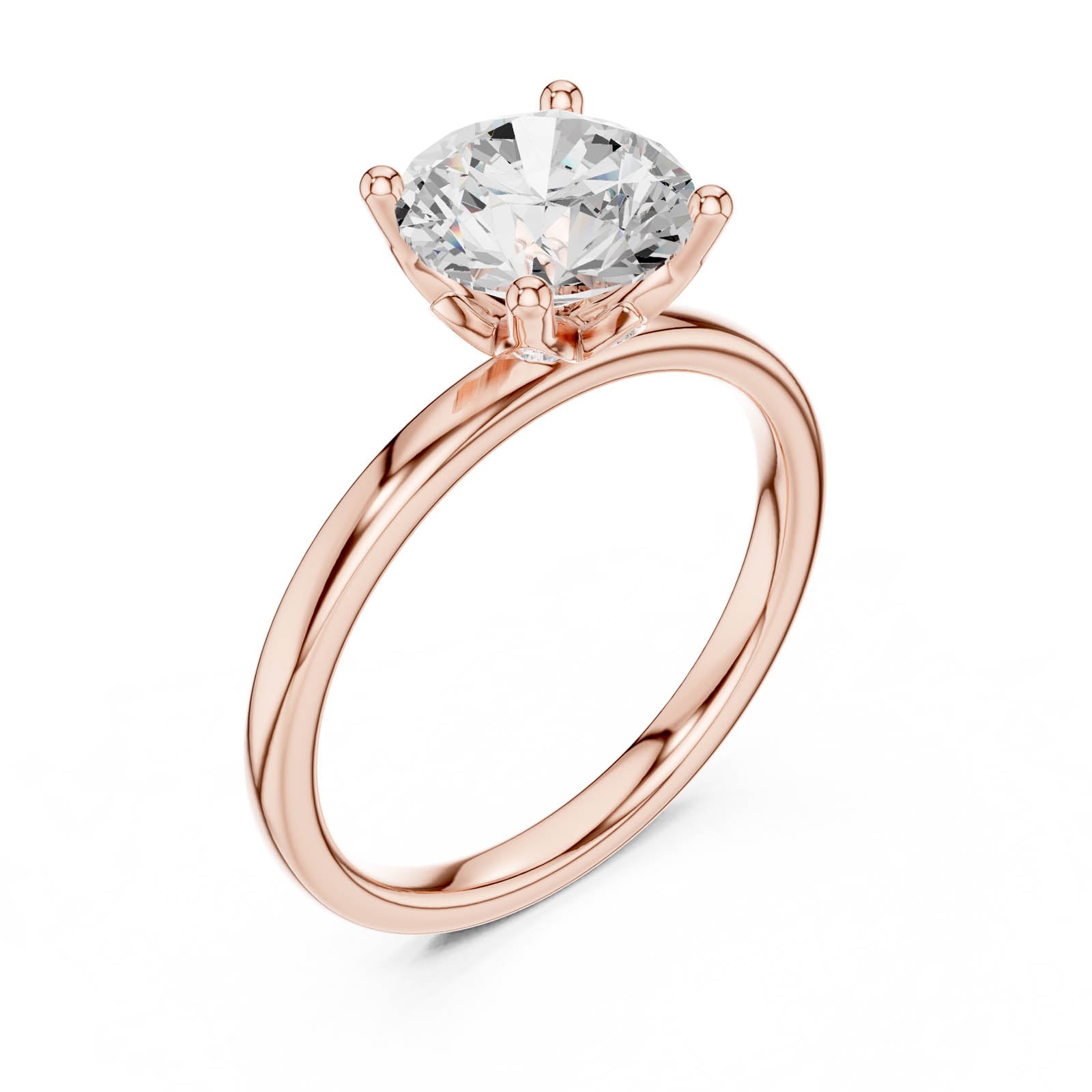 2.14 Ct. Classic Round Diamond Solitaire Ring with Four-Prong Setting (DDLR-847)