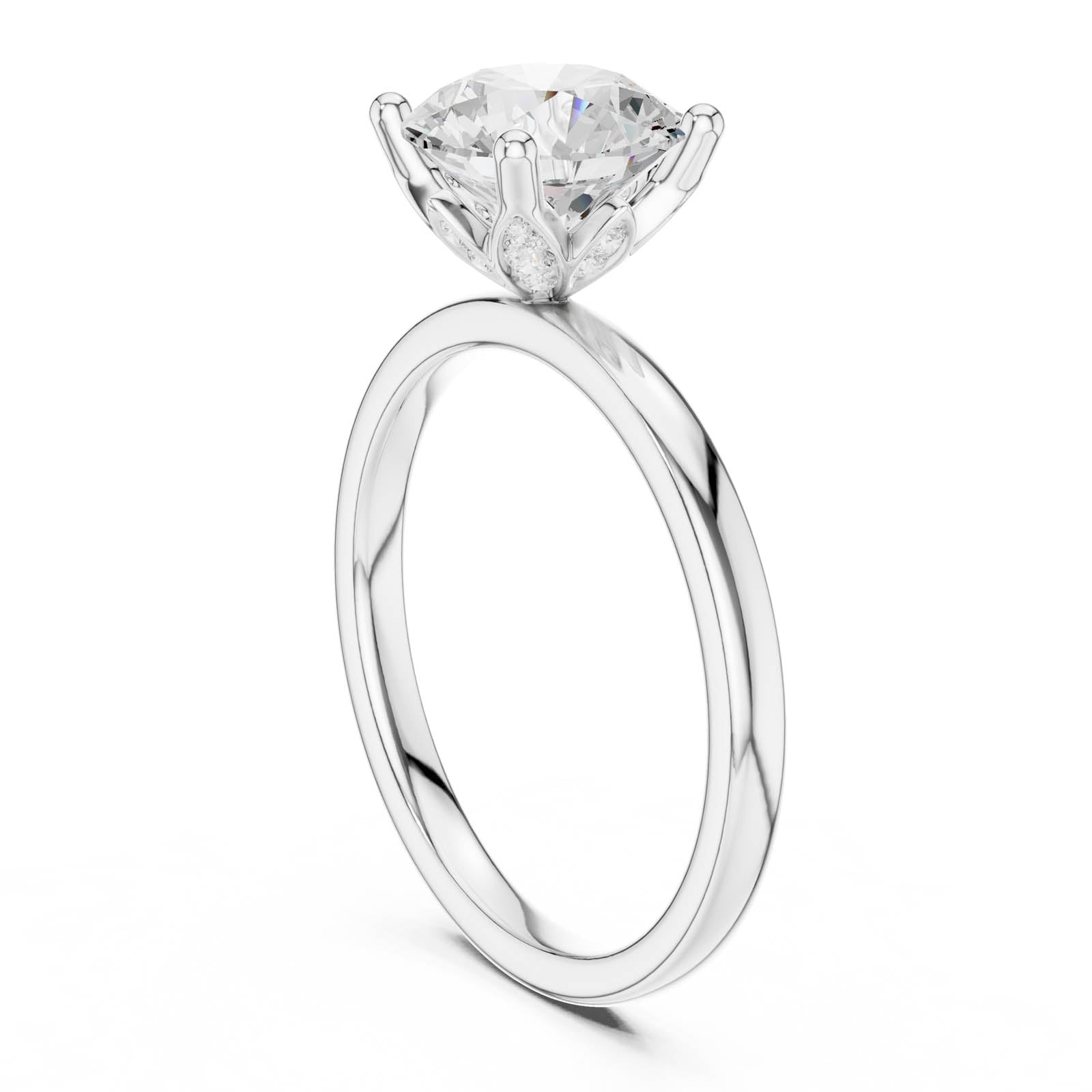 2.14 Ct. Classic Round Diamond Solitaire Ring with Four-Prong Setting (DDLR-847) 10