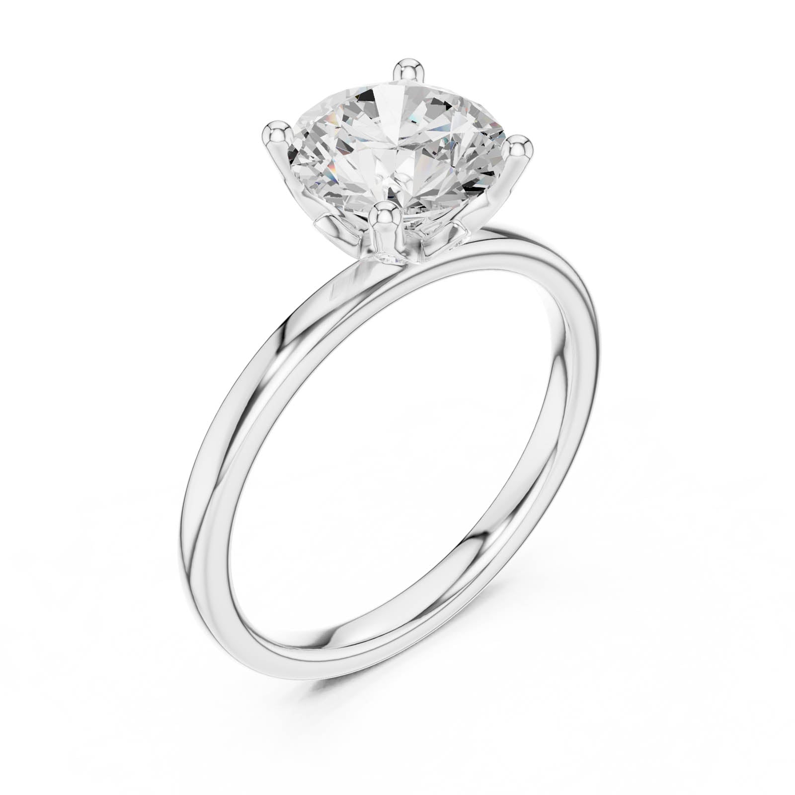 2.14 Ct. Classic Round Diamond Solitaire Ring with Four-Prong Setting (DDLR-847) 4