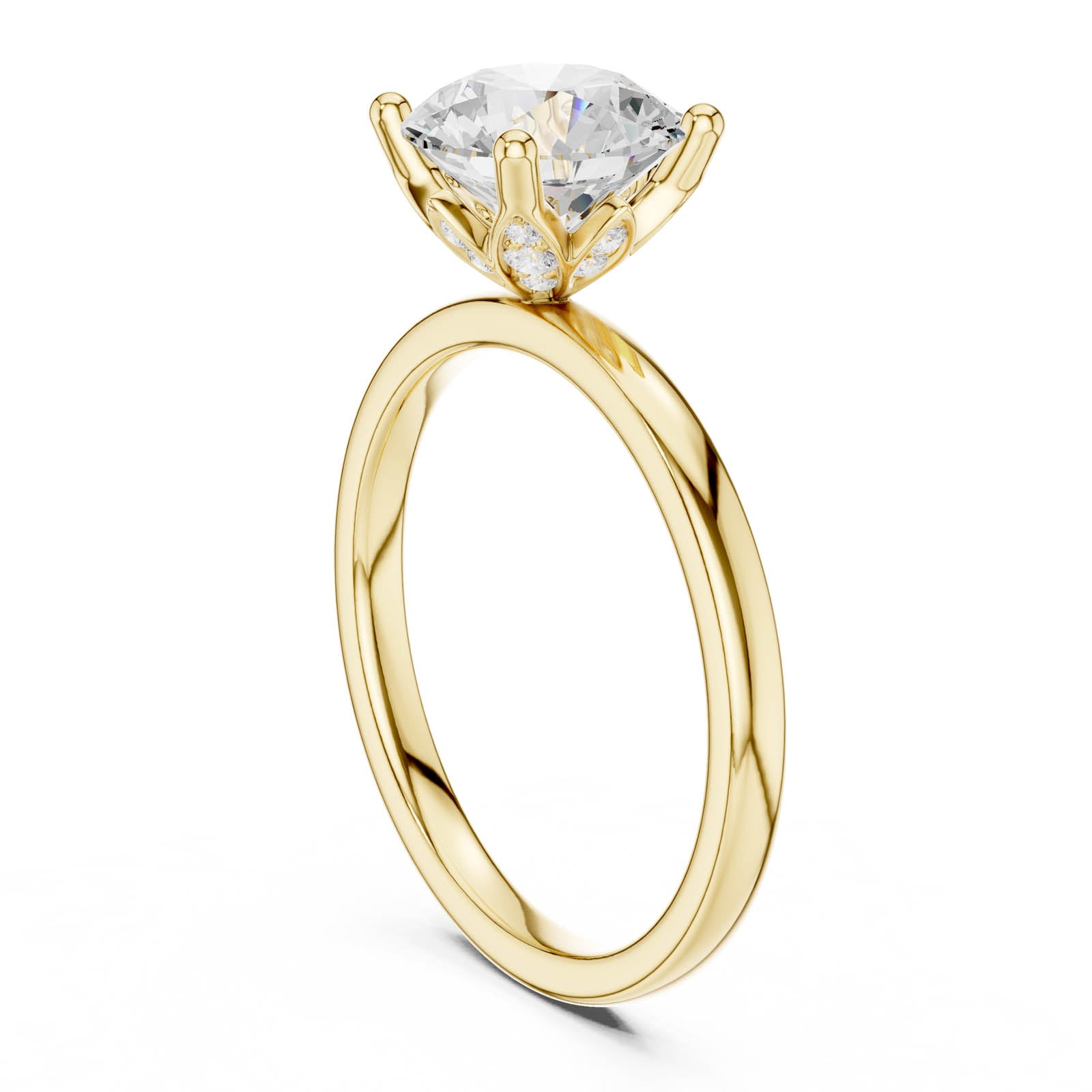 2.14 Ct. Classic Round Diamond Solitaire Ring with Four-Prong Setting (DDLR-847) 8
