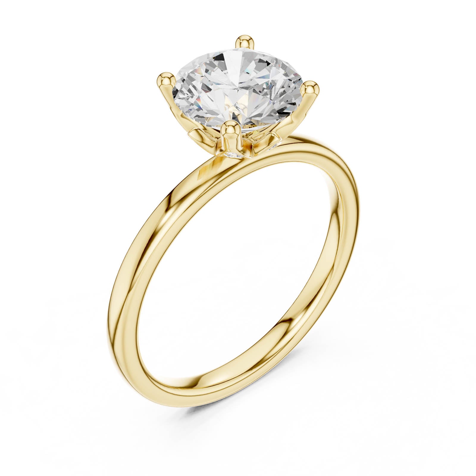 2.14 Ct. Classic Round Diamond Solitaire Ring with Four-Prong Setting (DDLR-847) 6