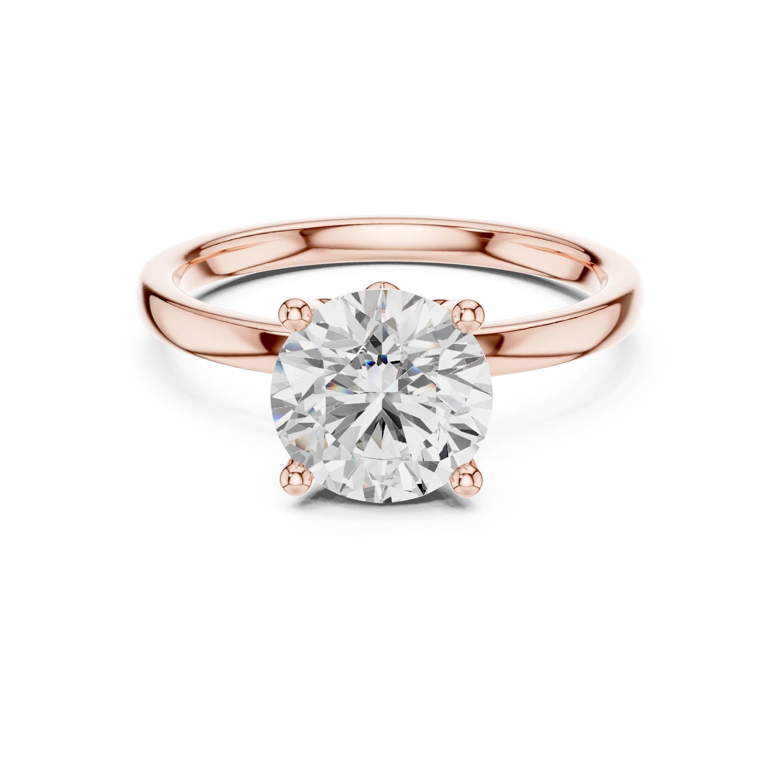 2.14 Ct. Classic Round Diamond Solitaire Ring with Four-Prong Setting (DDLR-847) 5
