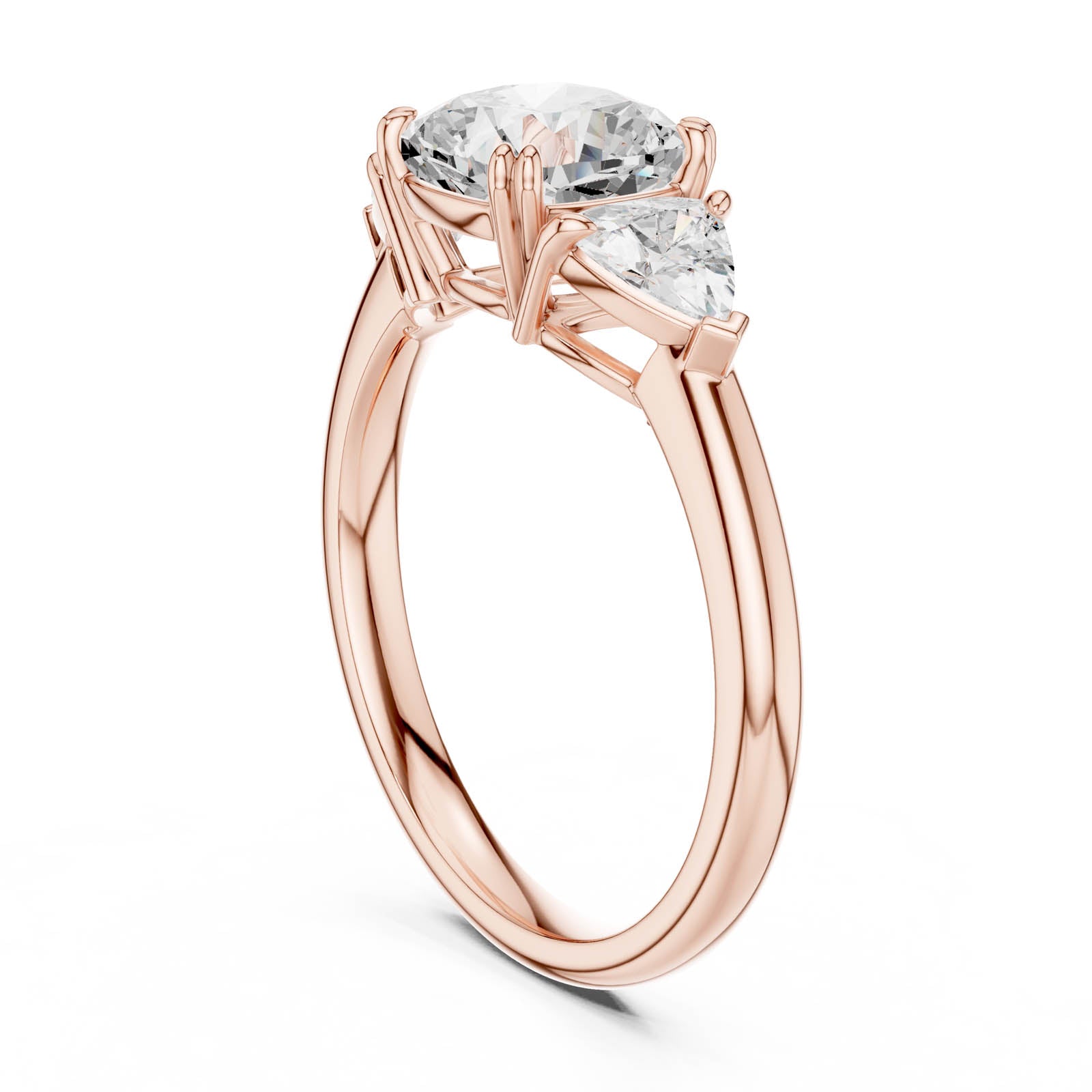 2.60 Ct. Cushion Square Diamond Three-Stone Ring with Trillion Side Stones (DDLR-853) 5