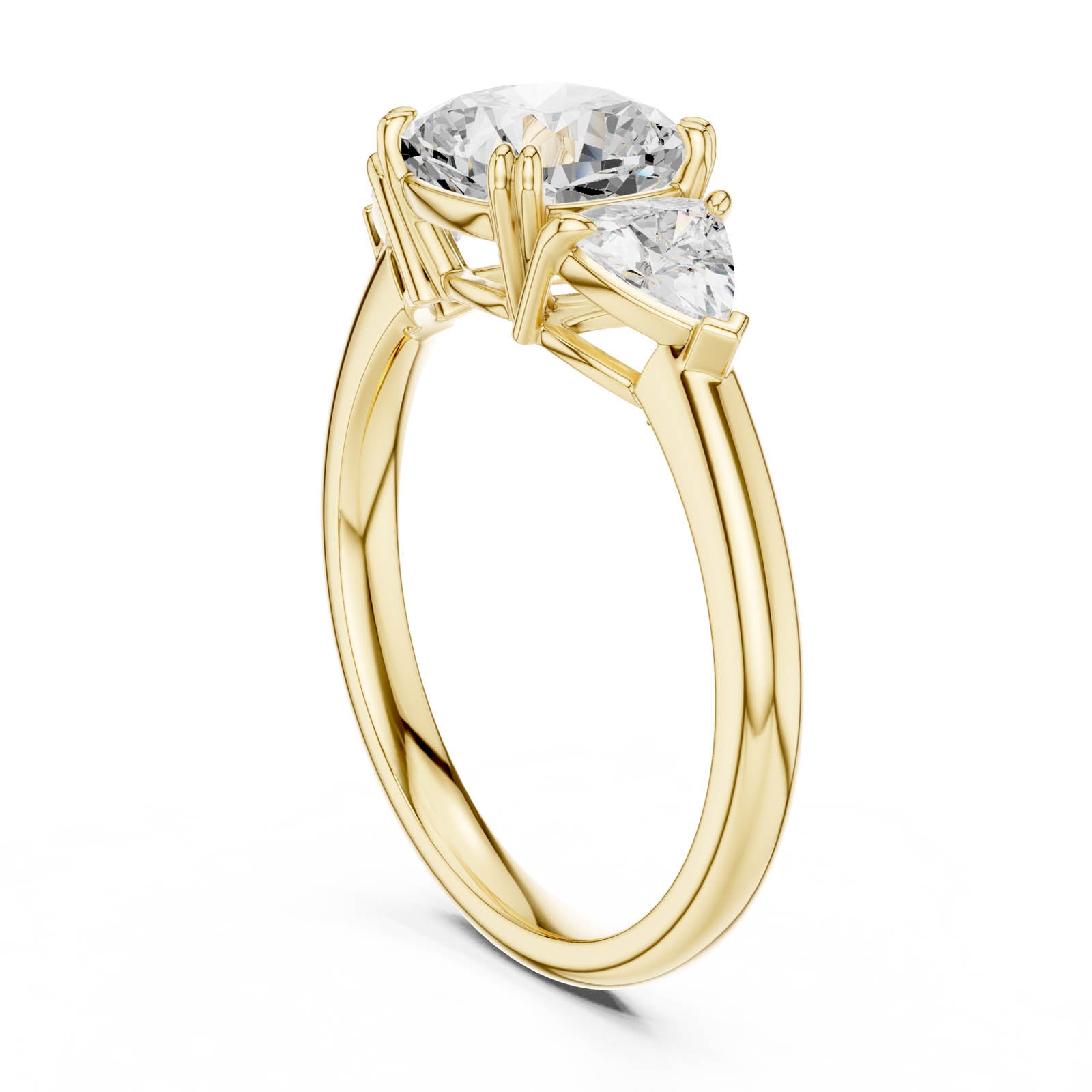 2.60 Ct. Cushion Square Diamond Three-Stone Ring with Trillion Side Stones (DDLR-853) 11