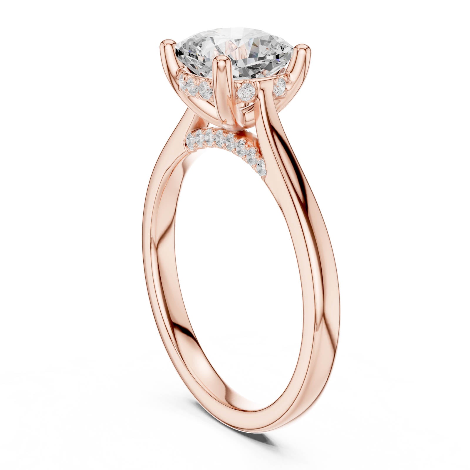 2.15 Ct. Cushion Diamond Solitaire Ring with Hidden Halo Setting (DDLR-854) 8