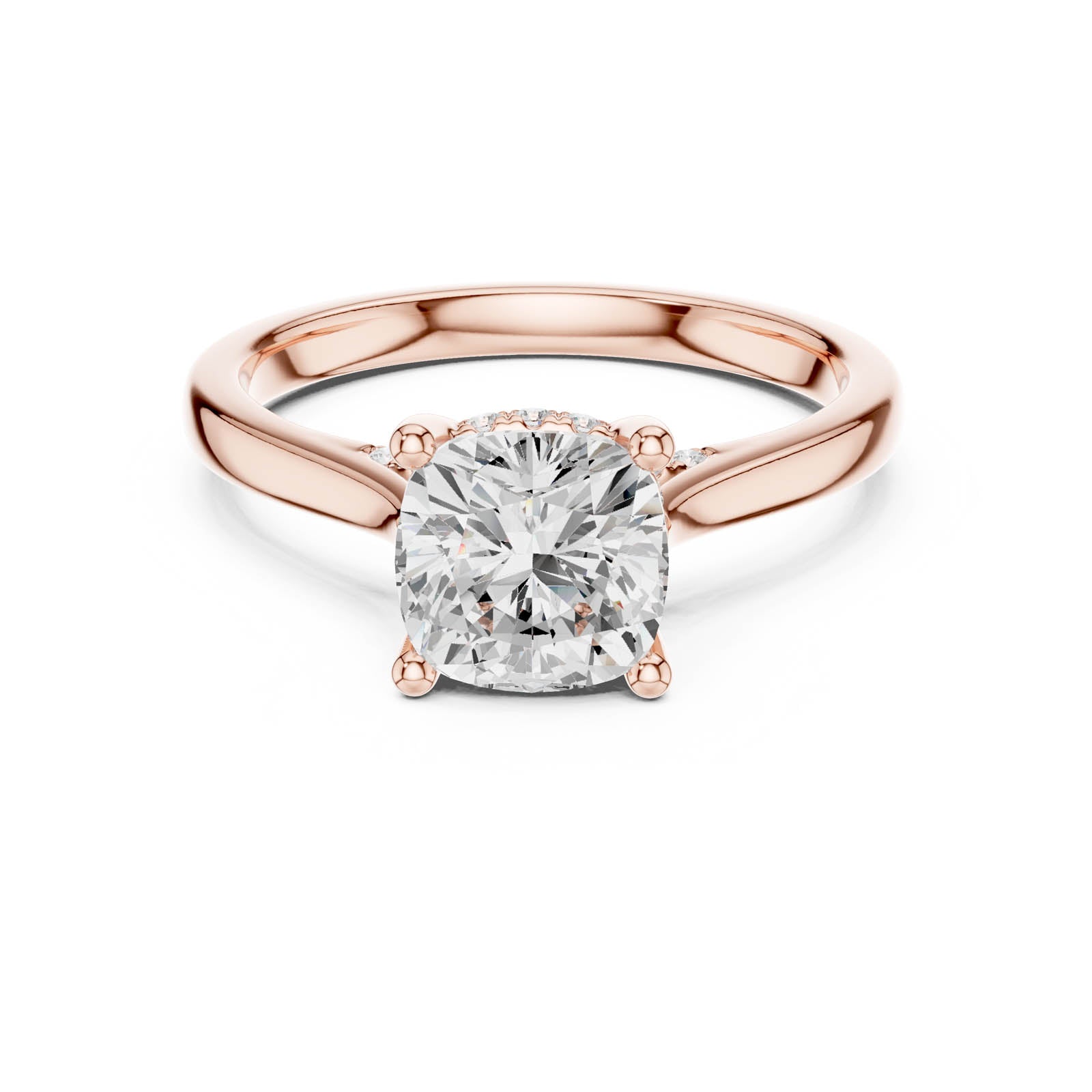2.15 Ct. Cushion Diamond Solitaire Ring with Hidden Halo Setting (DDLR-854) 4