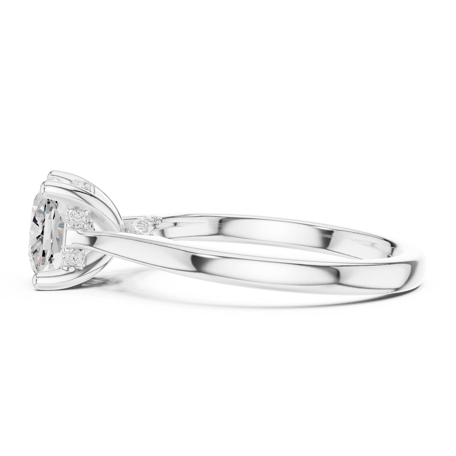 2.15 Ct. Cushion Diamond Solitaire Ring with Hidden Halo Setting (DDLR-854) 5