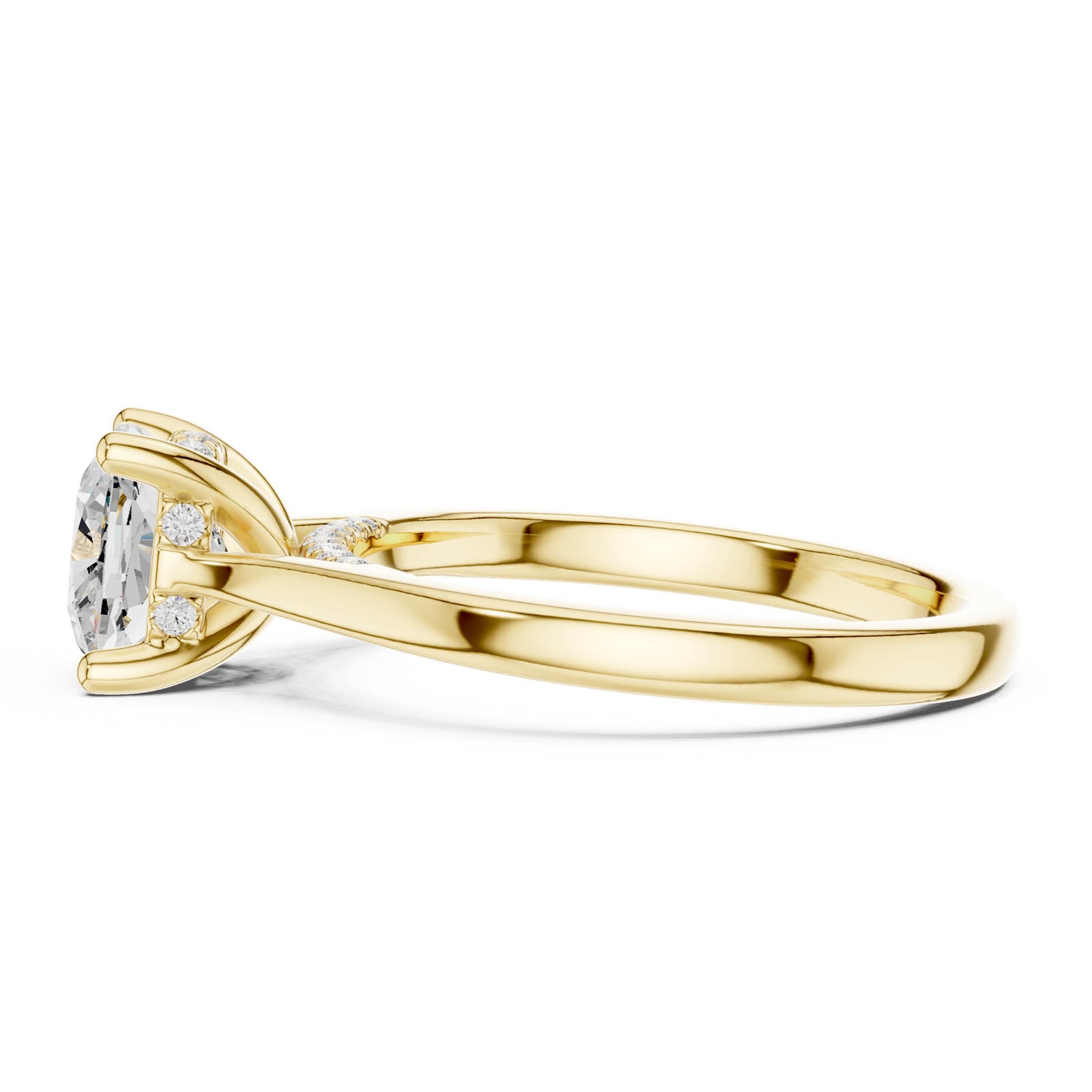 2.15 Ct. Cushion Diamond Solitaire Ring with Hidden Halo Setting (DDLR-854) 6