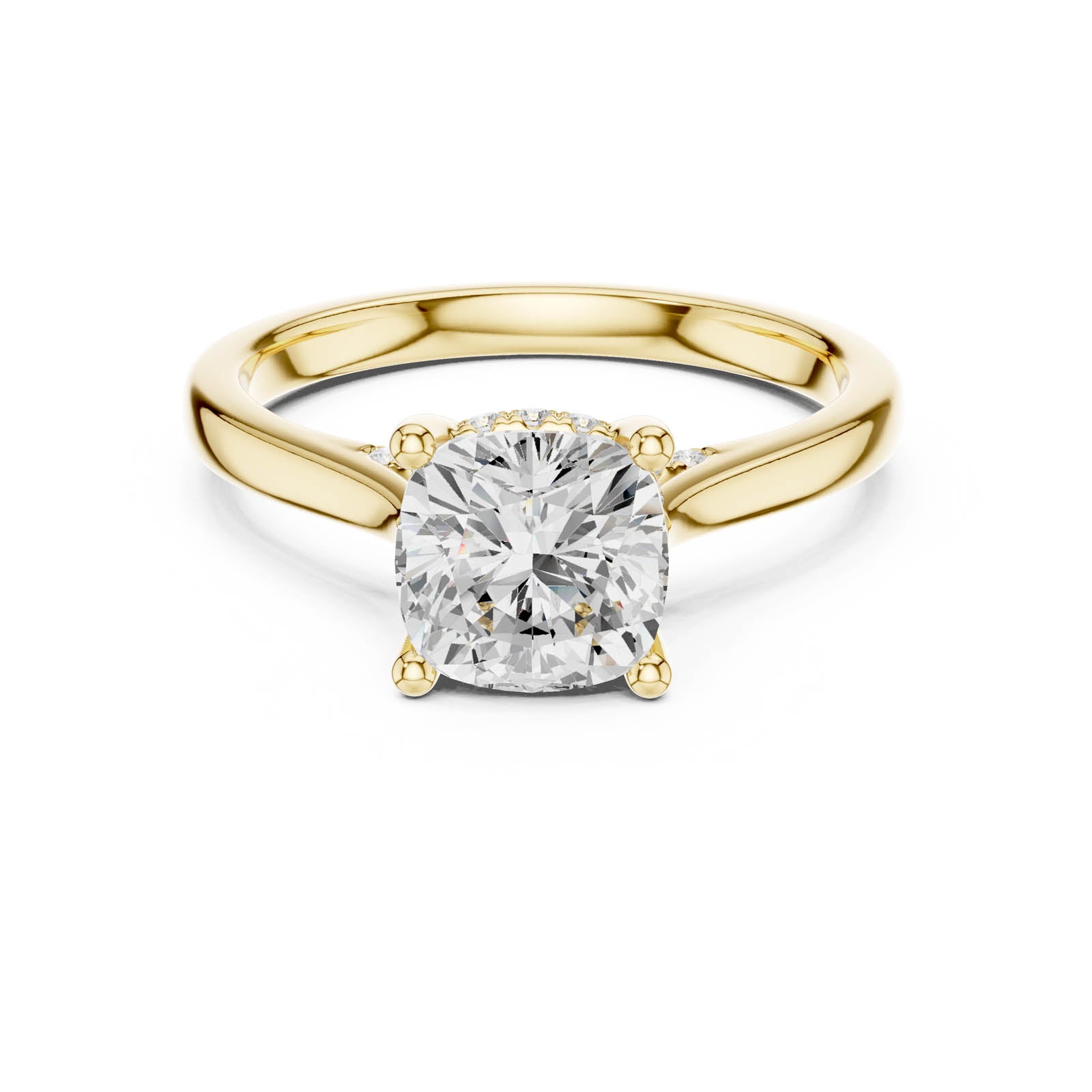 2.15 Ct. Cushion Diamond Solitaire Ring with Hidden Halo Setting (DDLR-854) 7