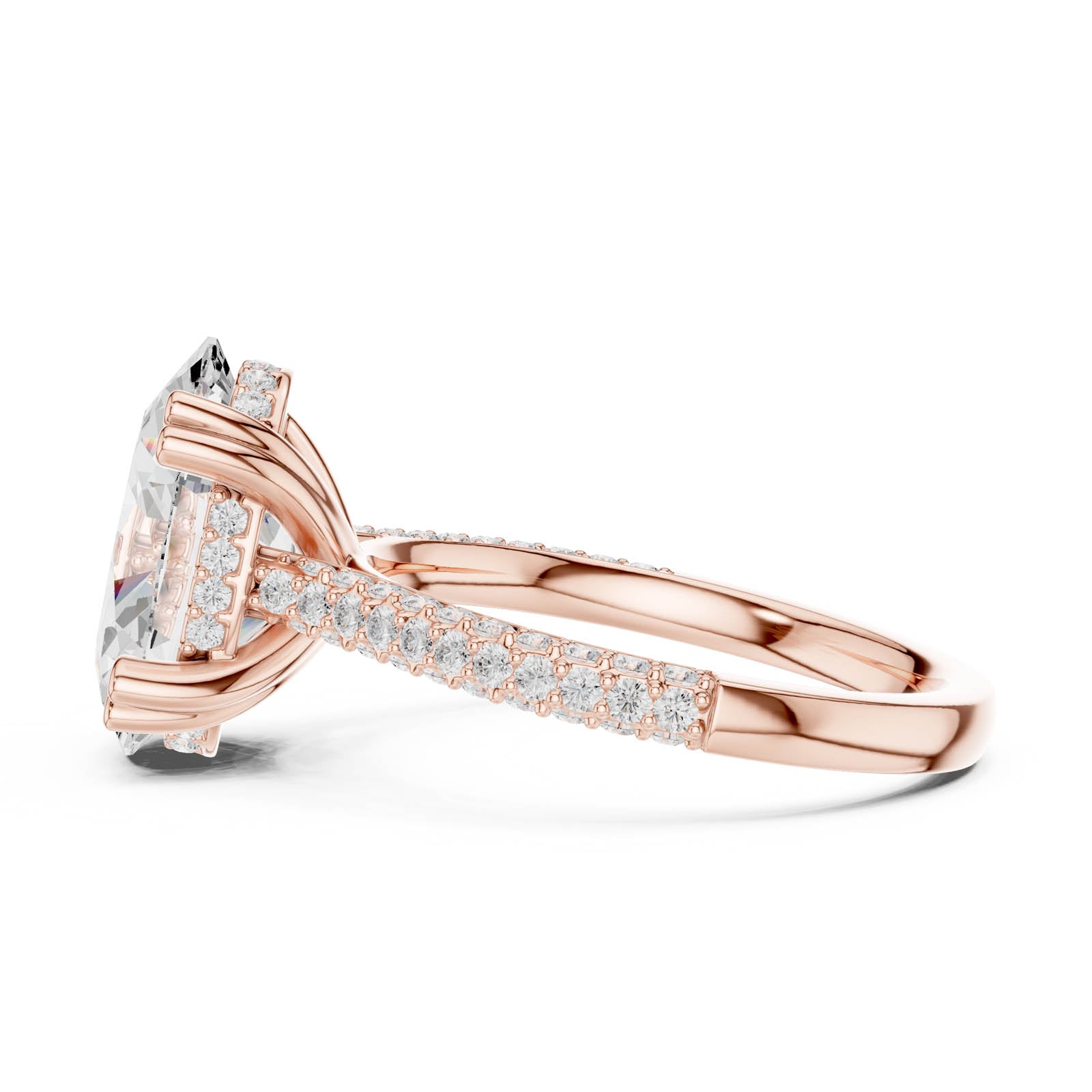 4.77 Ct. Oval Diamond Ring with Hidden Halo and Pavé Band (DDLR-956) 3