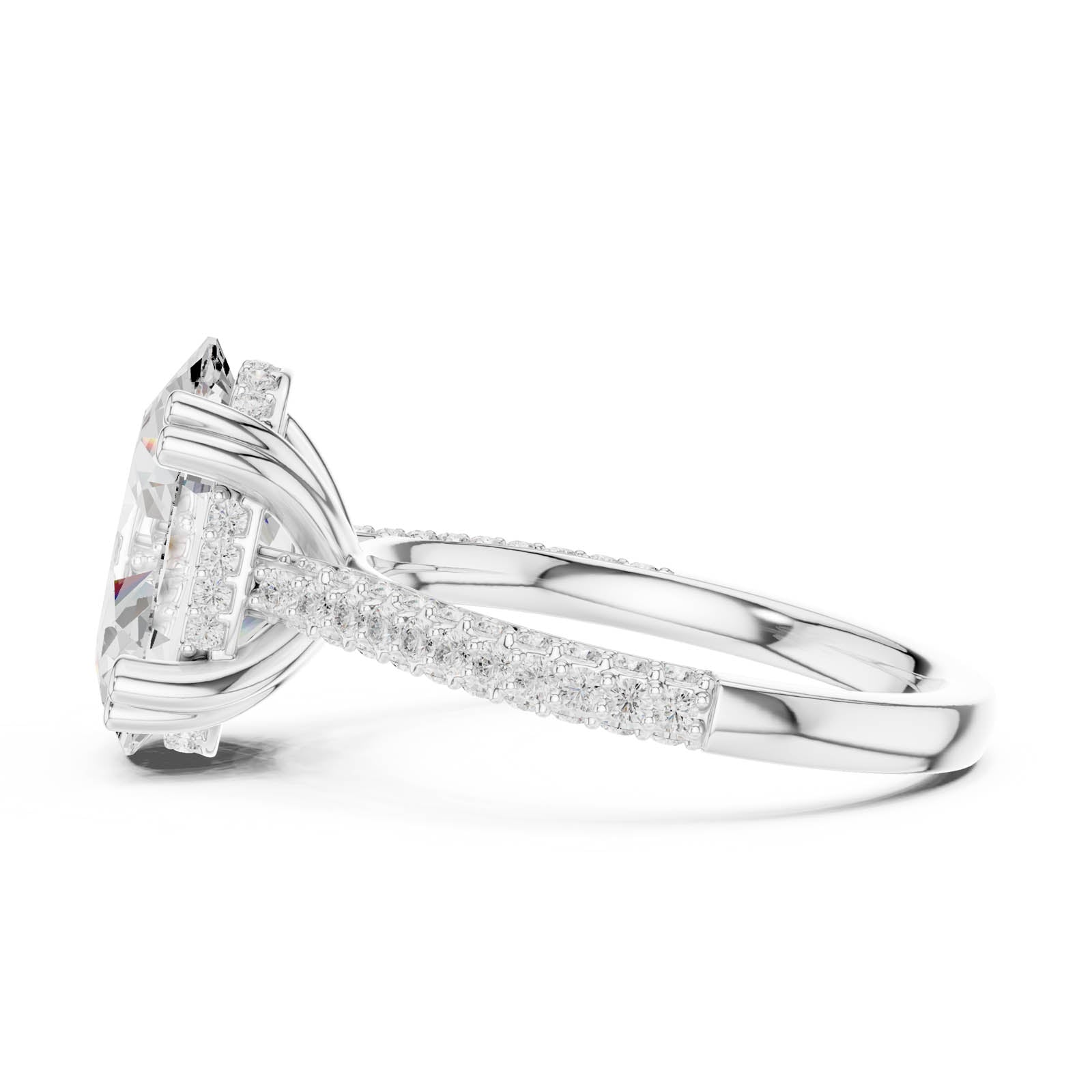 4.77 Ct. Oval Diamond Ring with Hidden Halo and Pavé Band (DDLR-956) 9