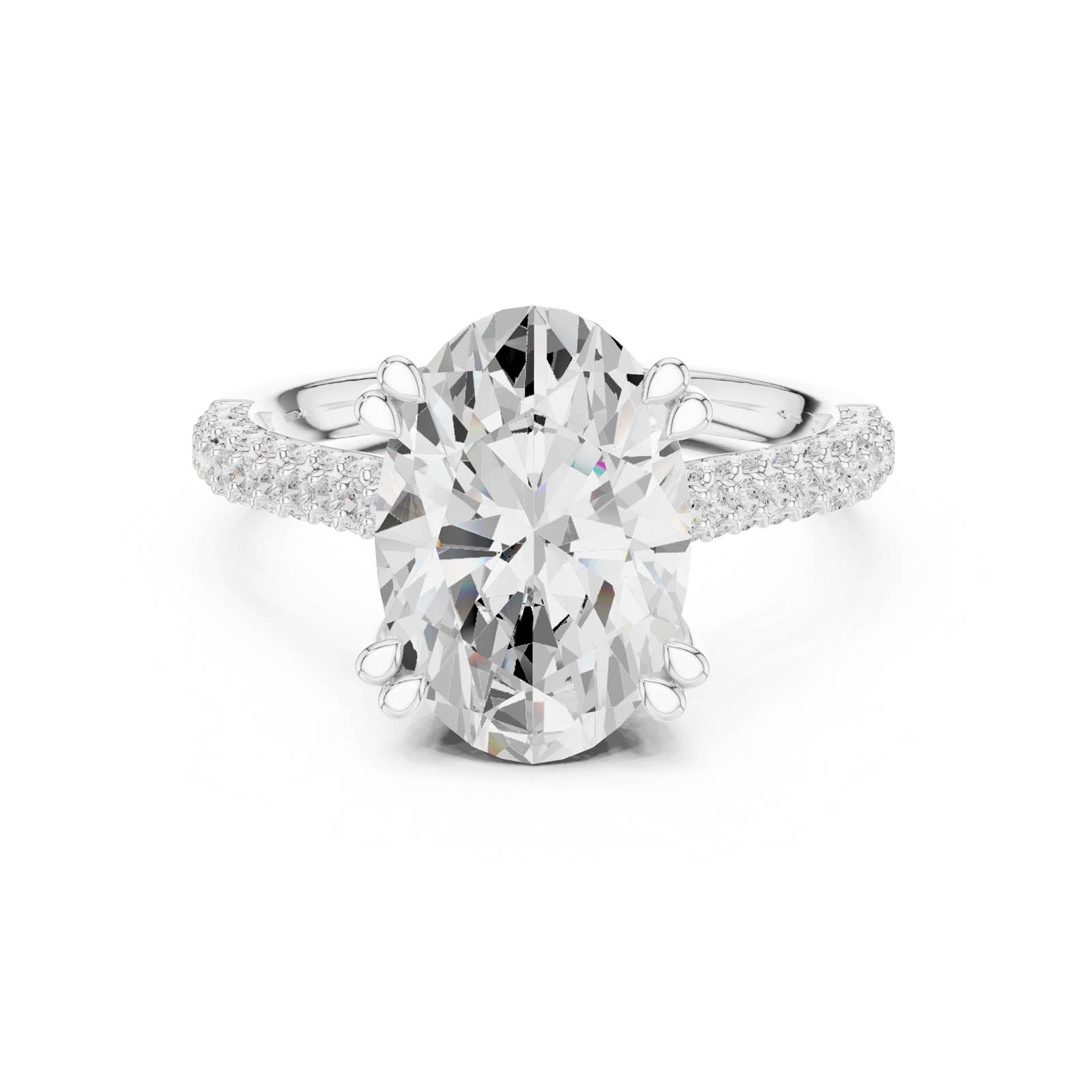 4.77 Ct. Oval Diamond Ring with Hidden Halo and Pavé Band (DDLR-956) 1
