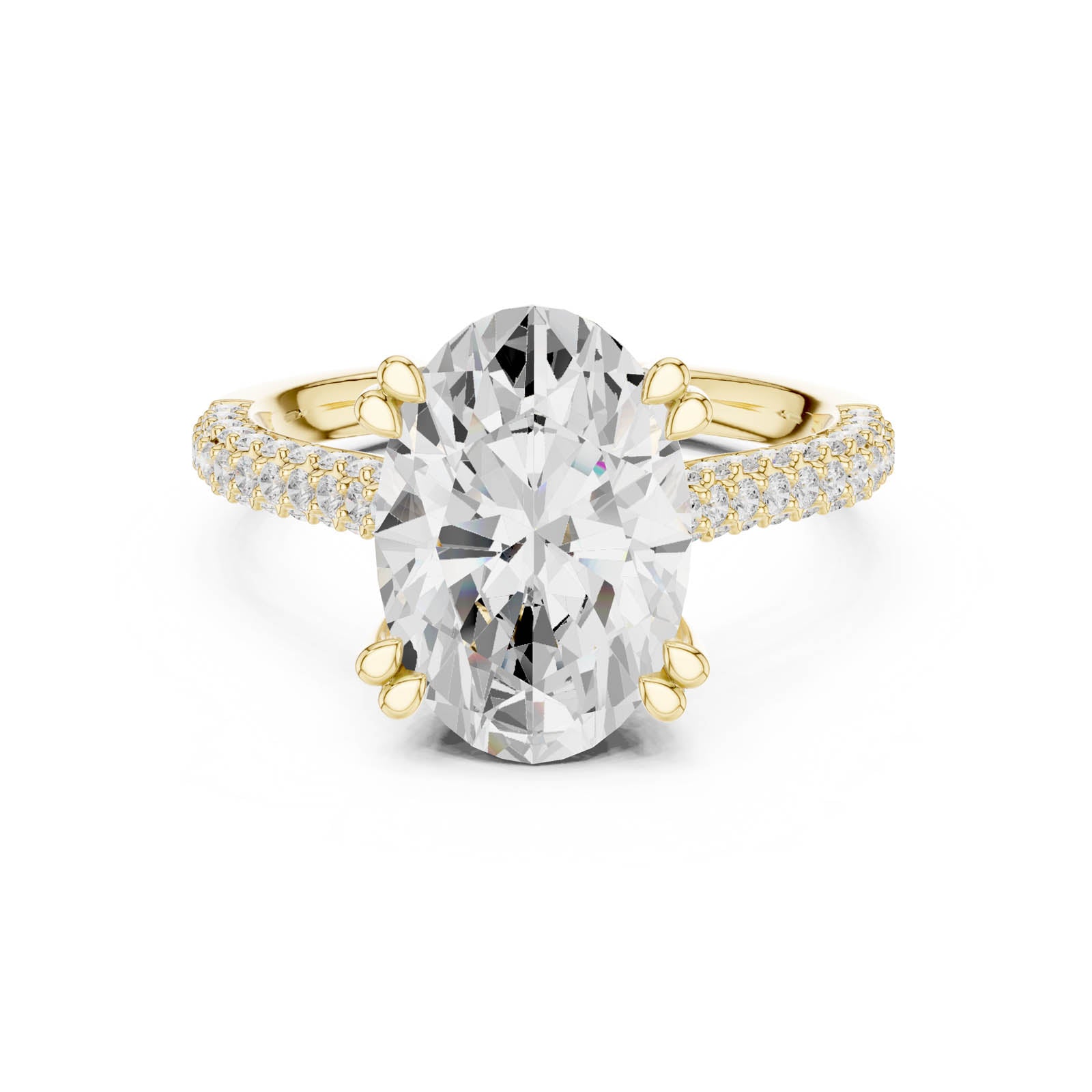4.77 Ct. Oval Diamond Ring with Hidden Halo and Pavé Band (DDLR-956) 12