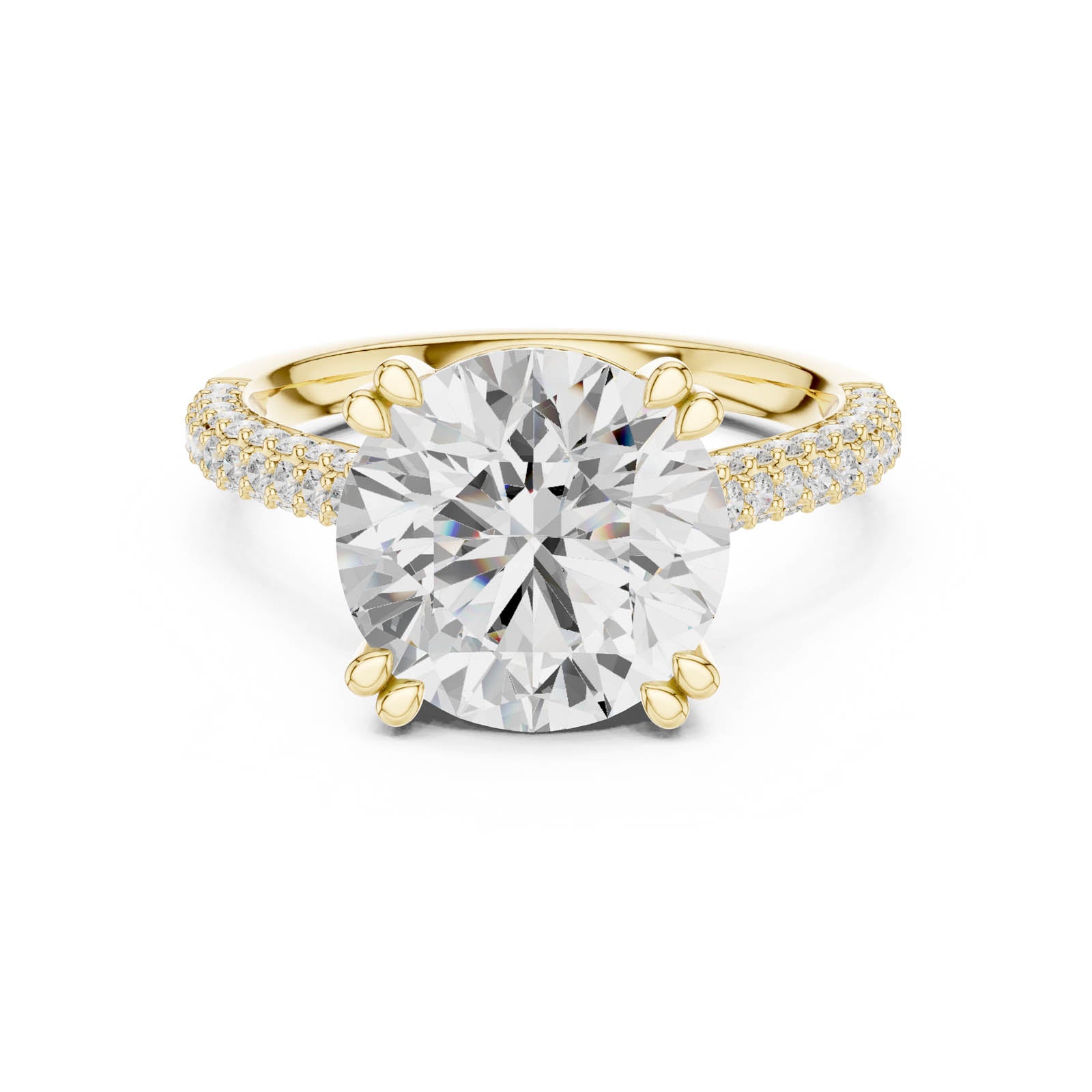 4.58 Ct. Round Diamond Ring with Hidden Halo and Pavé Band (DDLR-960) 7