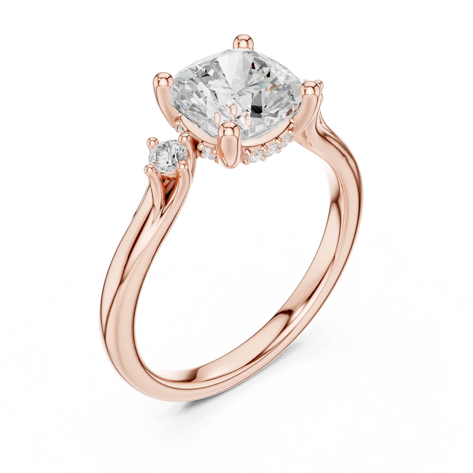1.93 Ct. Cushion Cut Diamond Ring with Side Accent Stones (DDLR-970) 12